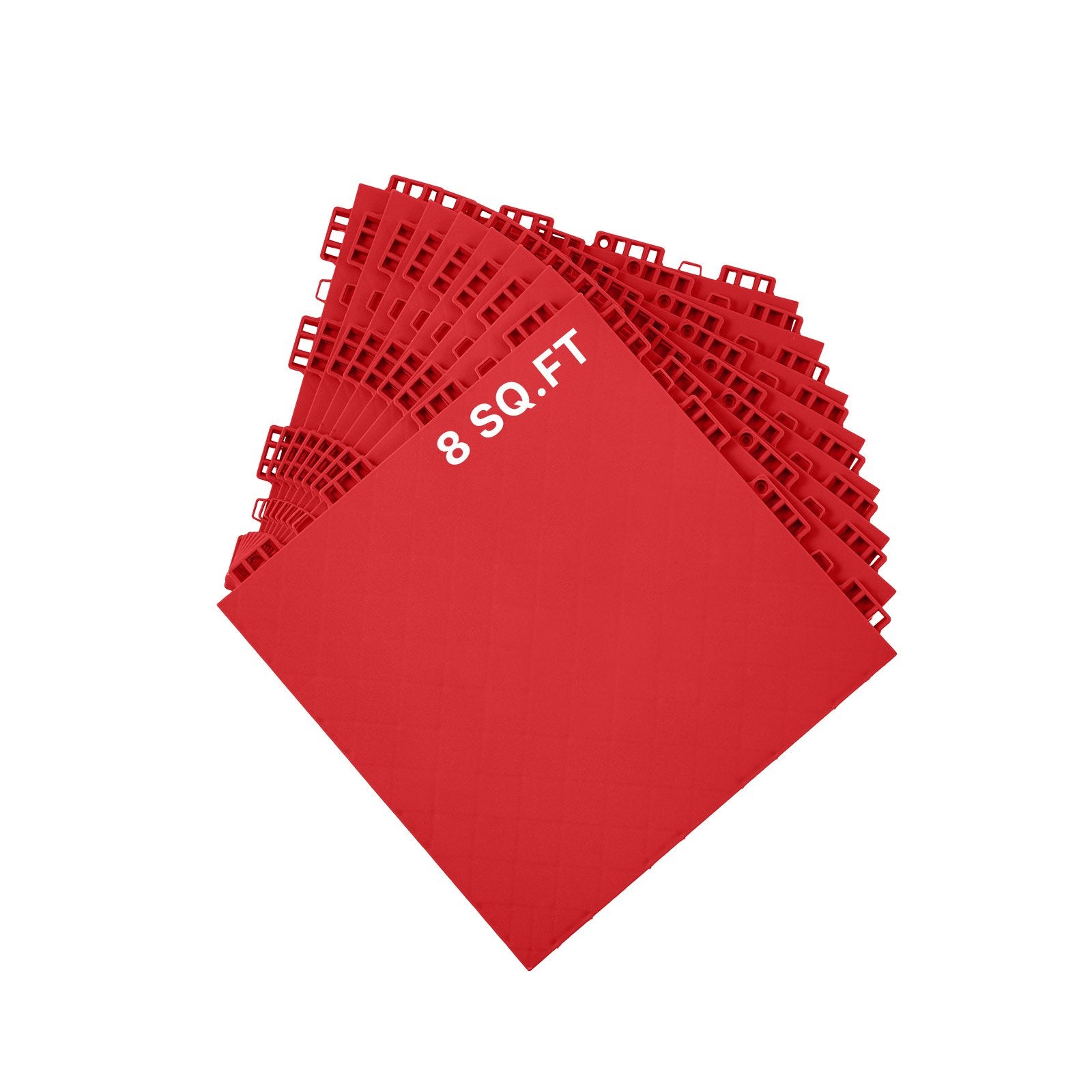 Versatile Red Dryland Hockey Floor Mat Tiles - 8 Pack Interlocking 12"x12" Training Surface for Dance & Shooting, 8 sq. ft Coverage