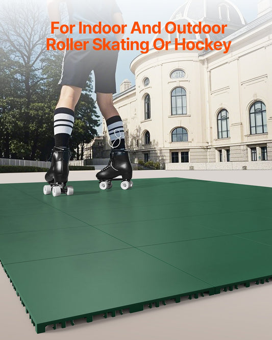 Versatile Dryland Tiles: Interlocking 12x12" Green Floor Mat for Hockey, Dance, Training, Shooting Board - 8 Pcs, 8 sq. ft Coverage
