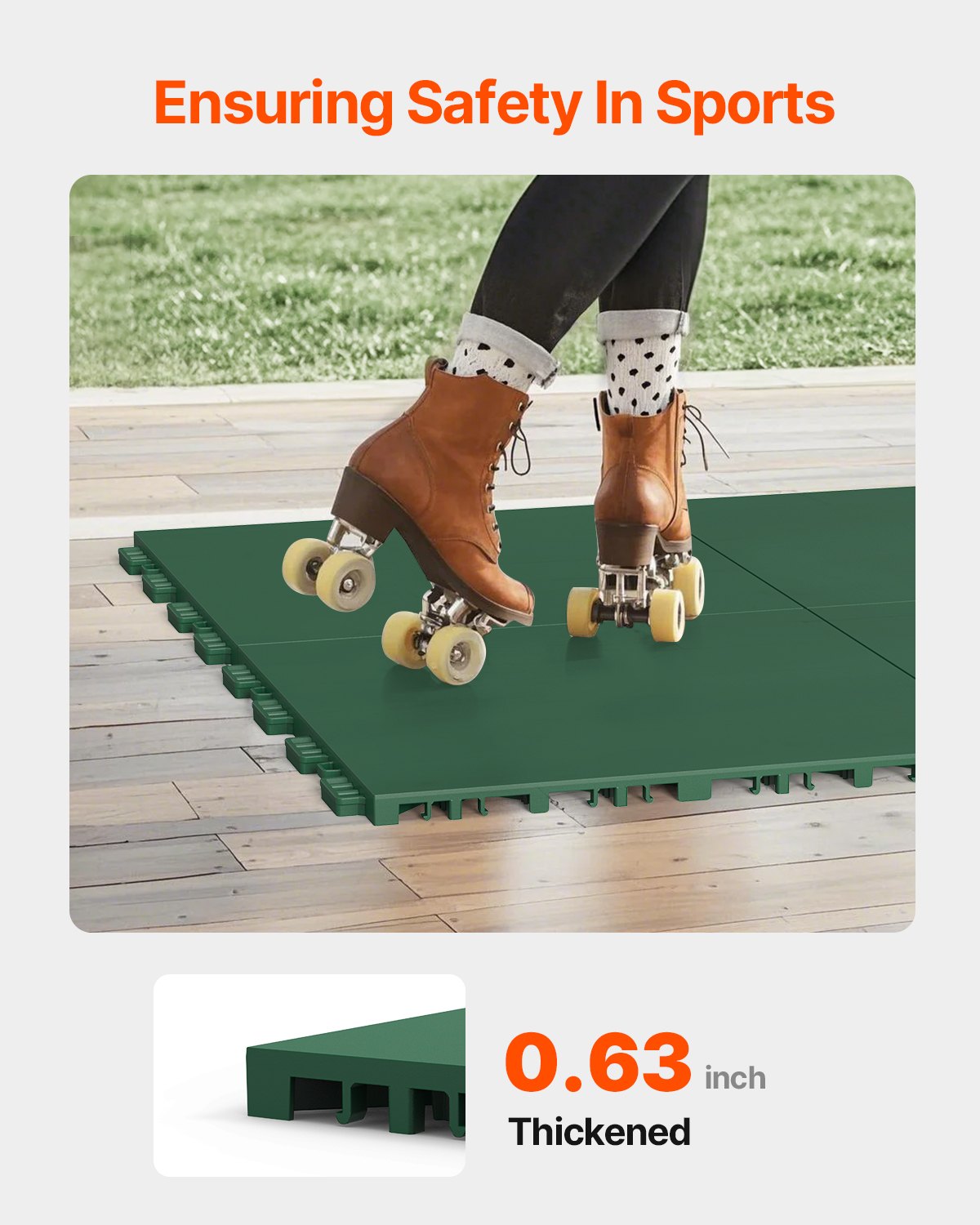 Versatile Dryland Tiles: Interlocking 12x12" Green Floor Mat for Hockey, Dance, Training, Shooting Board - 8 Pcs, 8 sq. ft Coverage