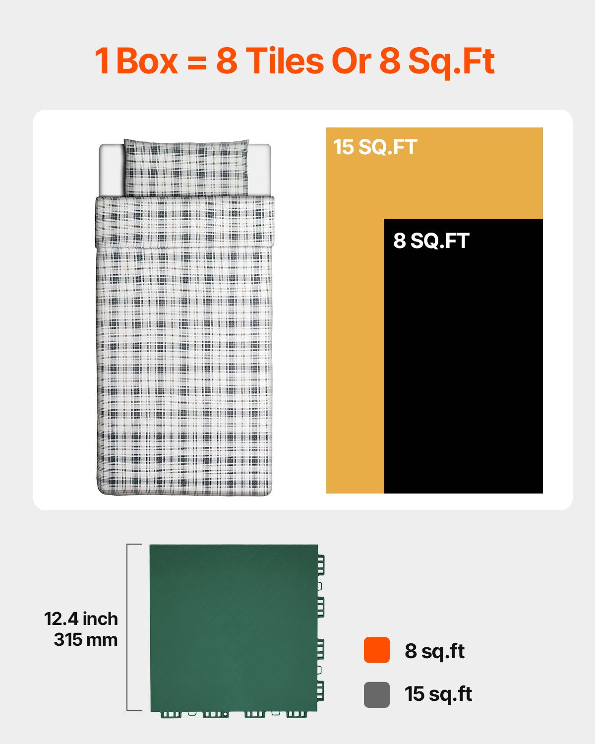 Versatile Dryland Tiles: Interlocking 12x12" Green Floor Mat for Hockey, Dance, Training, Shooting Board - 8 Pcs, 8 sq. ft Coverage