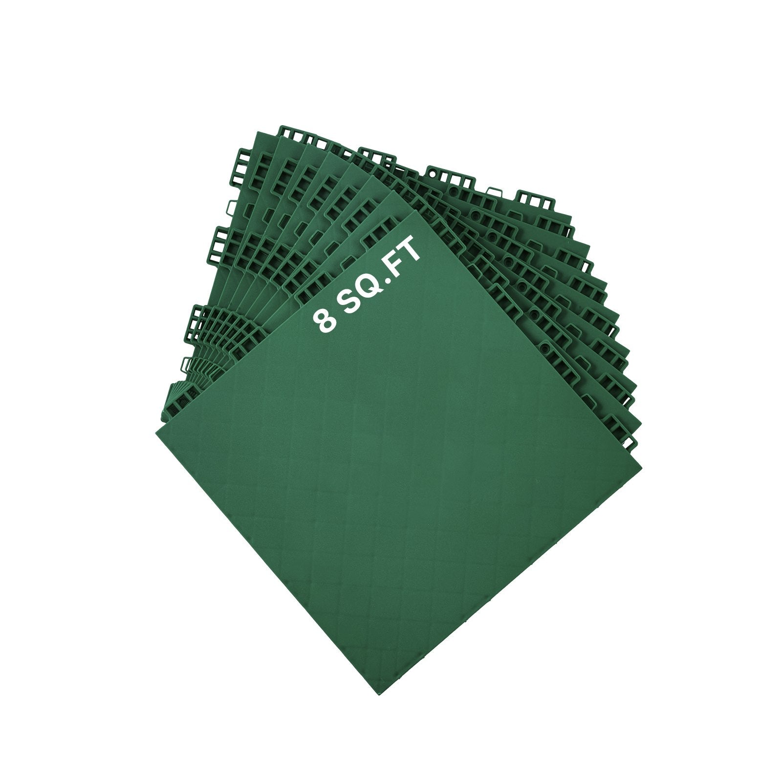 Versatile Dryland Tiles: Interlocking 12x12" Green Floor Mat for Hockey, Dance, Training, Shooting Board - 8 Pcs, 8 sq. ft Coverage