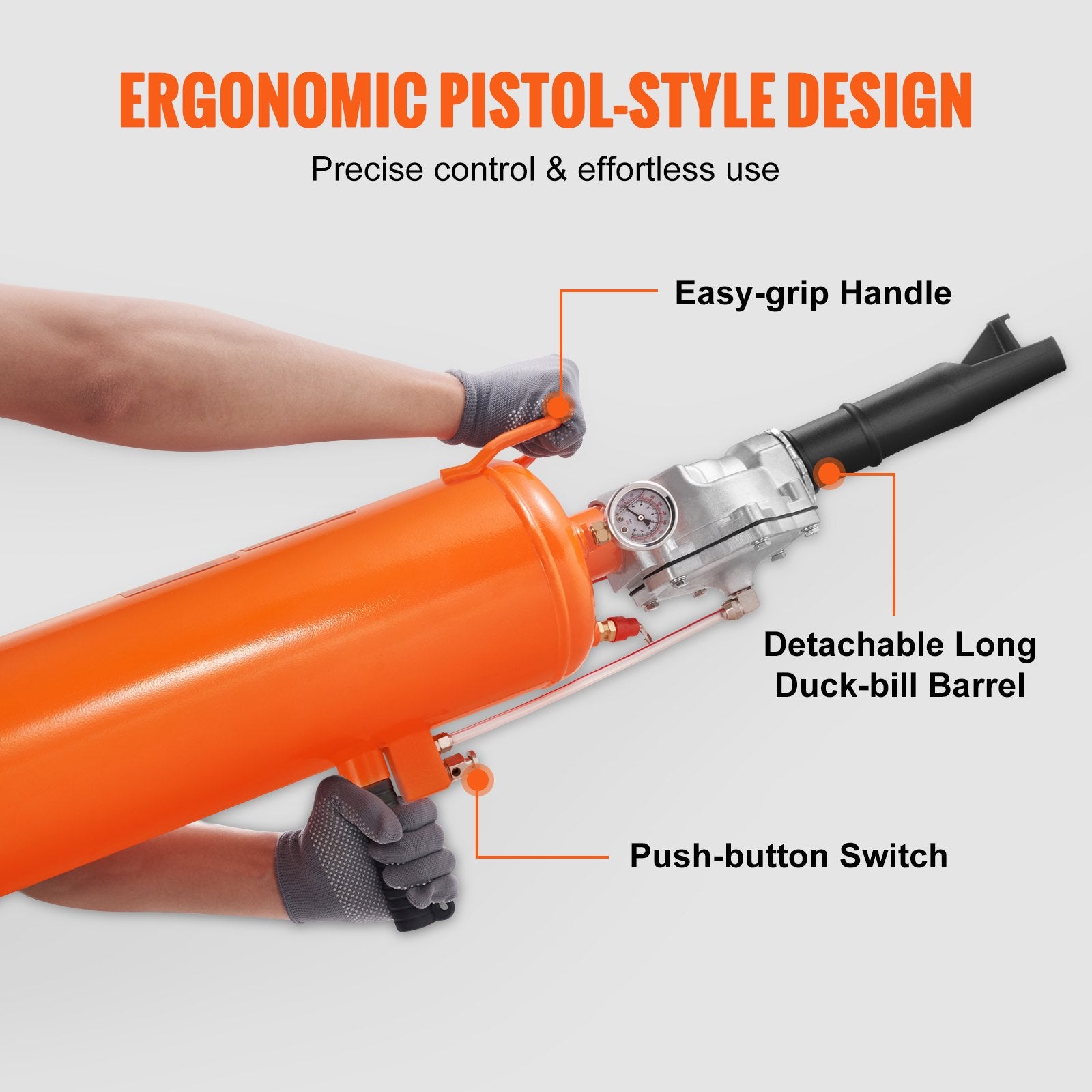 Upgraded 2.1 Gal Air Tire Seater Blaster with Ergonomic Pistol Grip, 120 PSI Portable Inflator for Tractors, Trucks, ATVs, Cars, Easy-Read Gauge