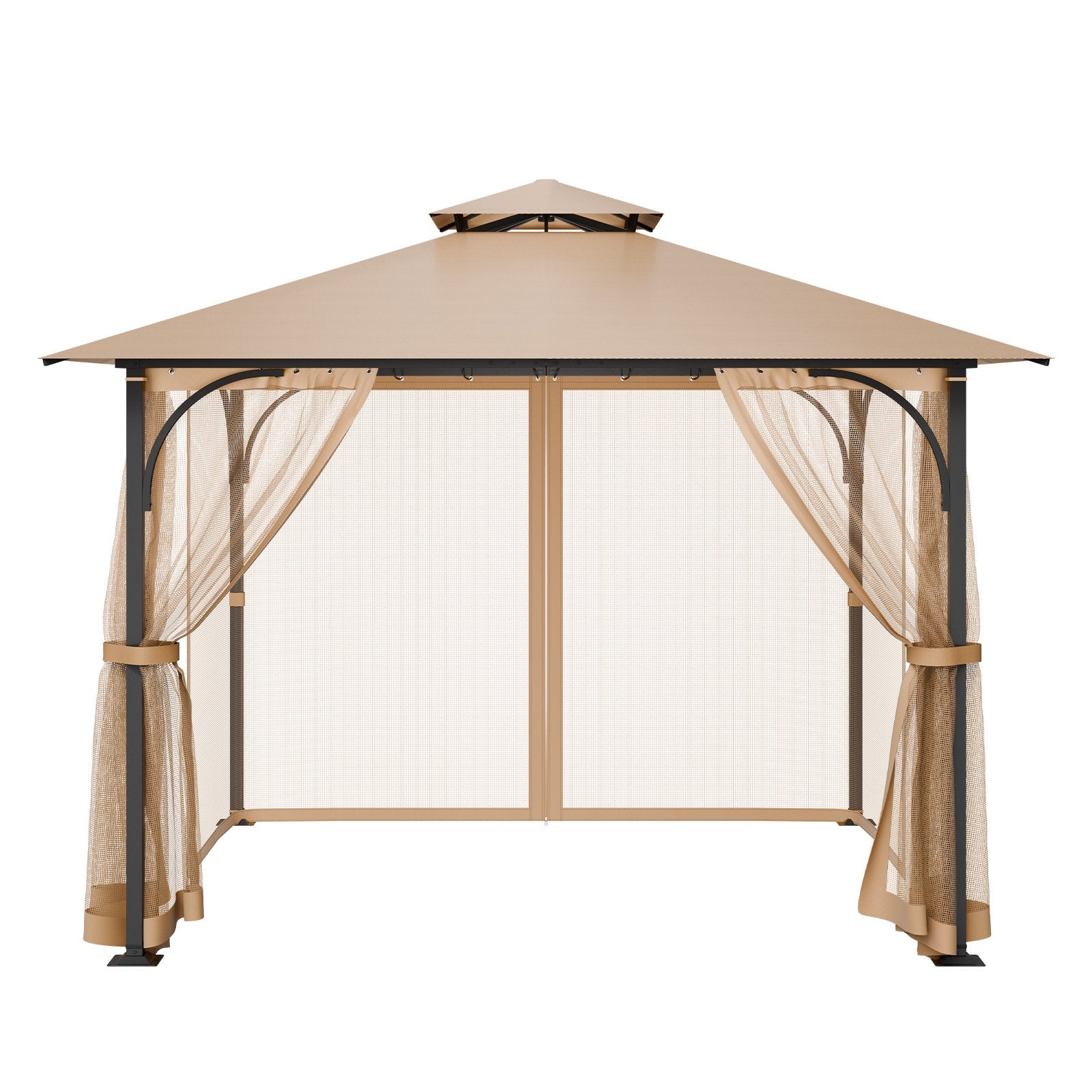 Universal 10x10x7 FT Gazebo Netting Replacement with Double Zipper, Durable 4-Panel Sidewalls for Outdoor Patio & Garden Canopy Screen