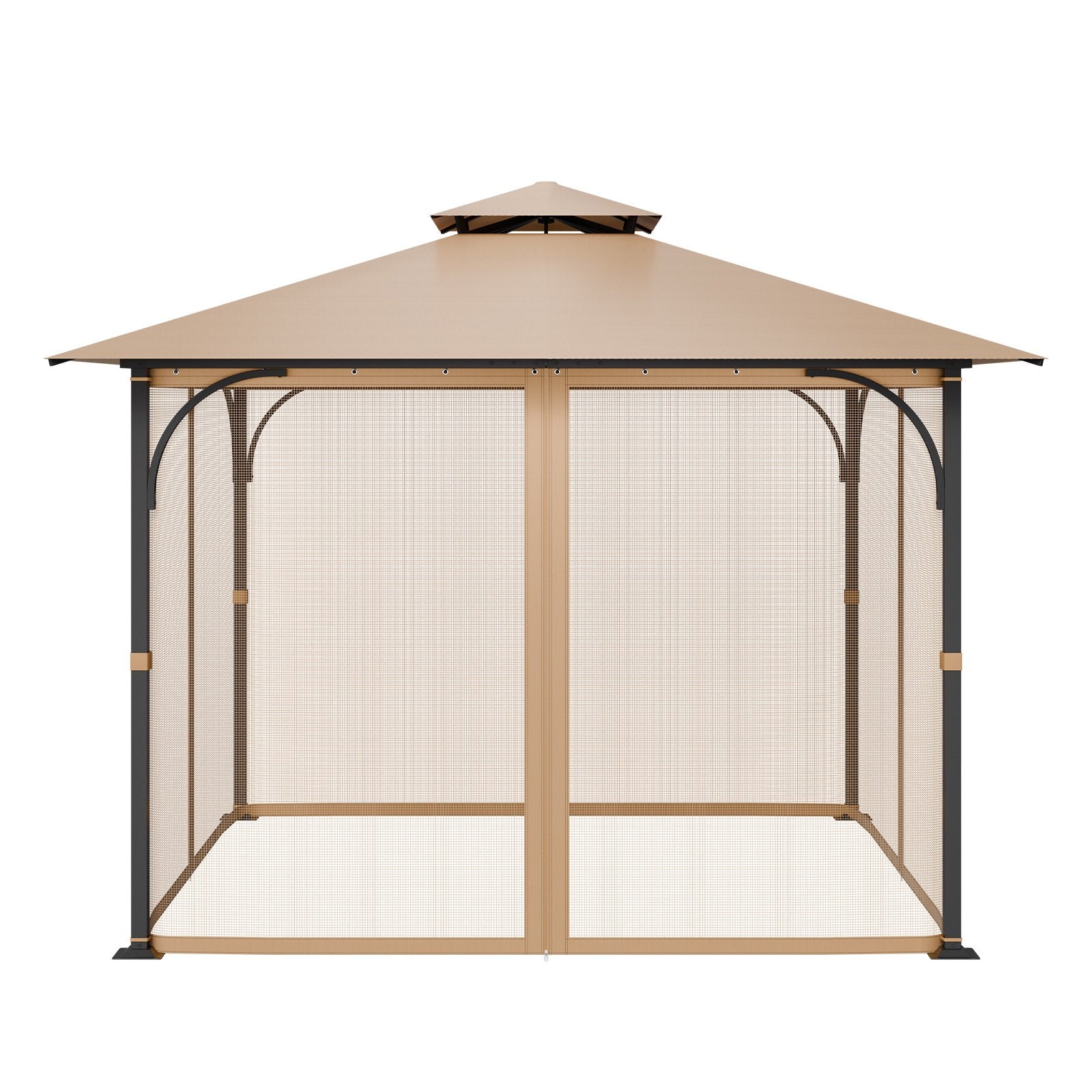 Universal 10x10x7 FT Gazebo Netting Replacement with Double Zipper, Durable 4-Panel Sidewalls for Outdoor Patio & Garden Canopy Screen