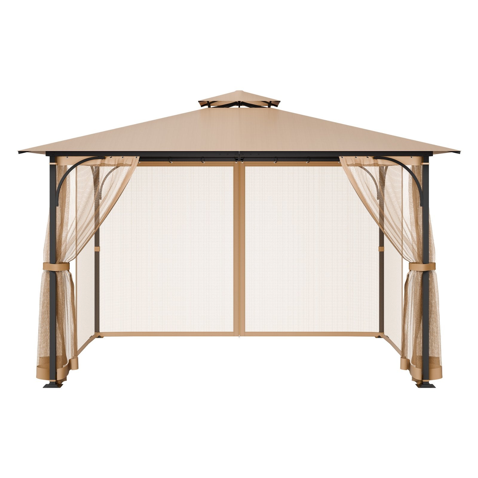 Universal 10x12 FT Gazebo Netting with Double Zipper—Durable Mesh Curtain for Patio, Garden, Midge Protection & Easy Maintenance