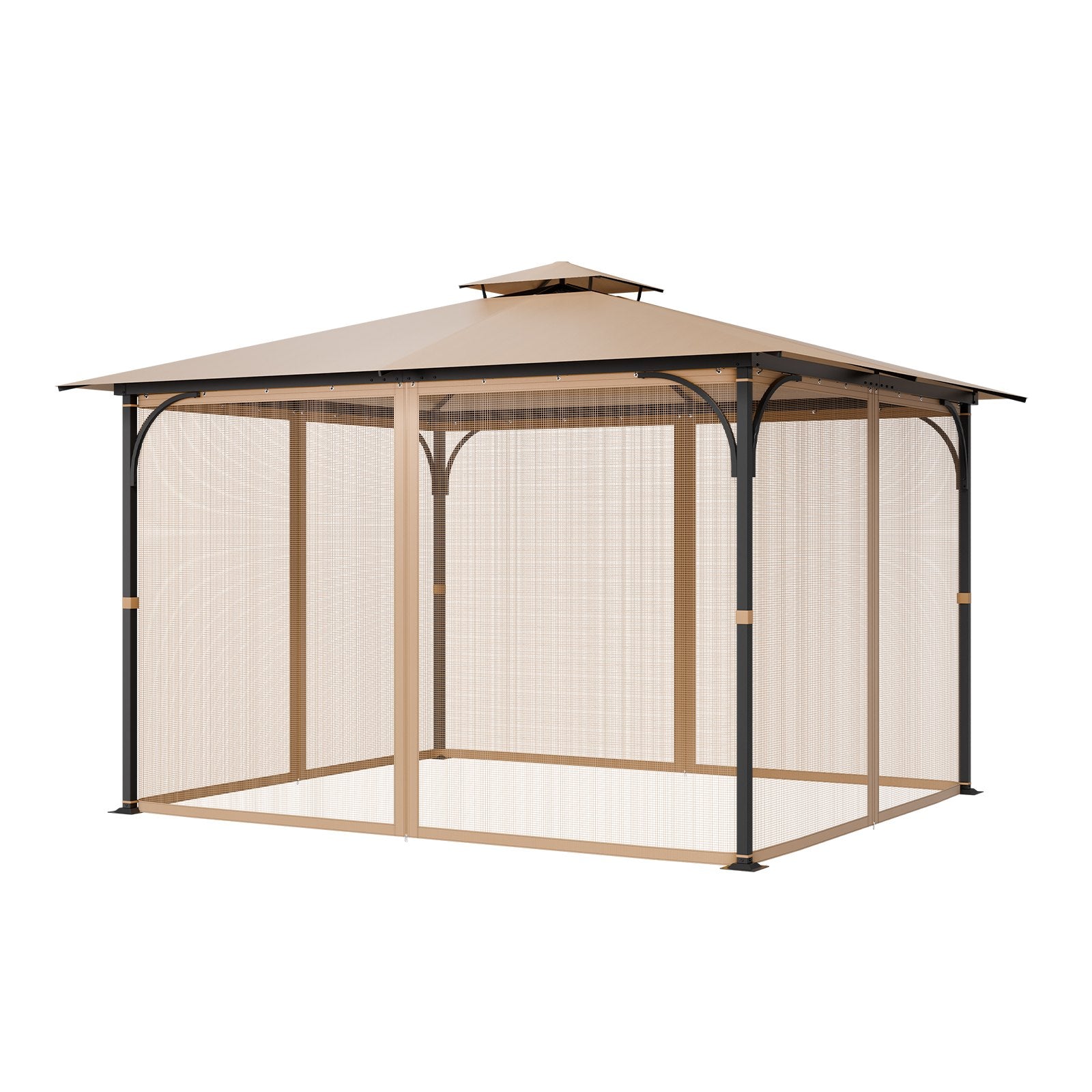 Universal 10x12 FT Gazebo Netting with Double Zipper—Durable Mesh Curtain for Patio, Garden, Midge Protection & Easy Maintenance