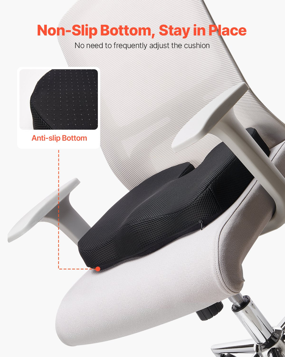 Ergonomic Cooling Gel Memory Foam Seat Cushion with U-Shaped Cutout for Pressure Relief in Wheelchairs, Cars, Offices, and Travel