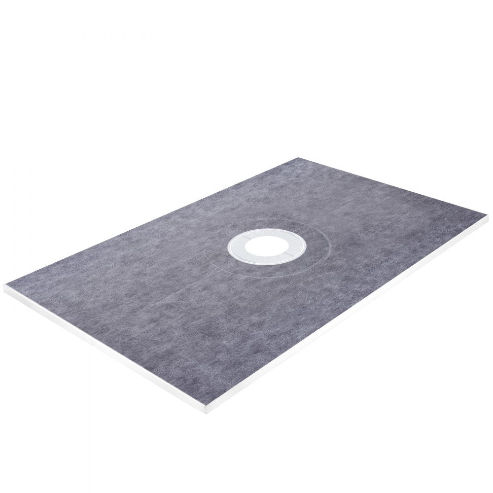 Vevor 38''x60'' Shower Kit With Shower Tray & Curb With Central Drain Kit Abs