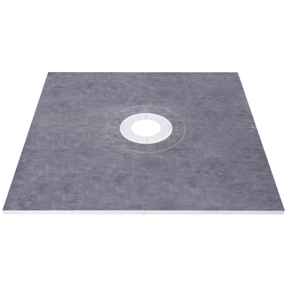 VEVOR 48''x48'' Waterproofing Shower Kit Shower Kit Tray with Central Drain ABS