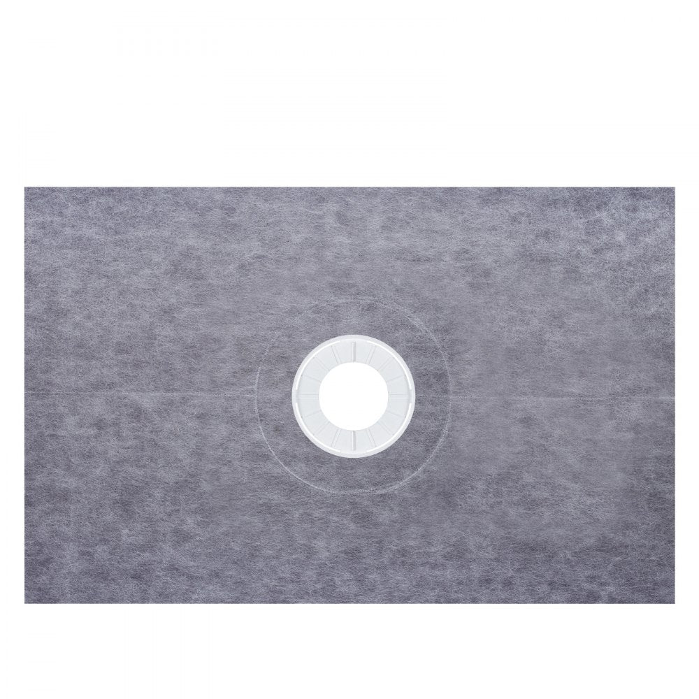 Watertight Shower Curb Overlay Kit with Cuttable Curb and Tools for Bathroom Installation, 48"x72" Size with Central Bonding Flange and Stainless Steel Grate