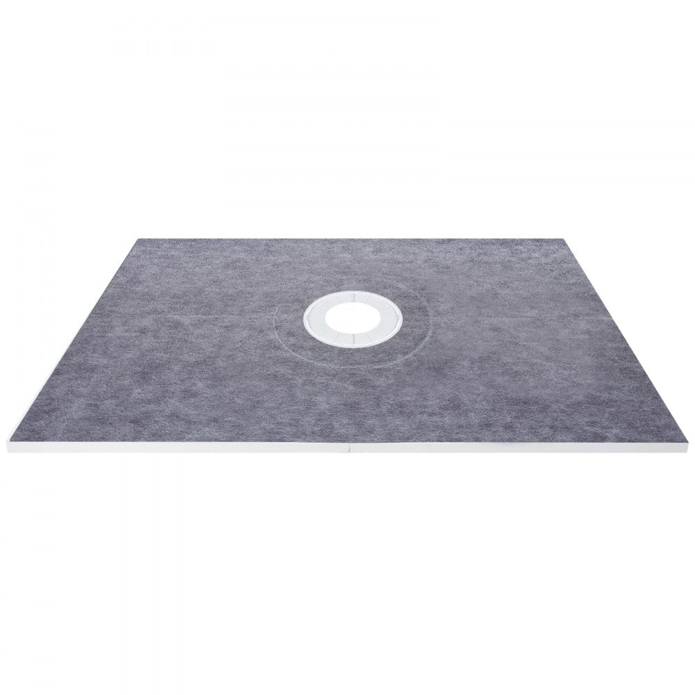 Watertight Shower Curb Overlay Kit with Cuttable Curb and Tools for Bathroom Installation, 48"x72" Size with Central Bonding Flange and Stainless Steel Grate