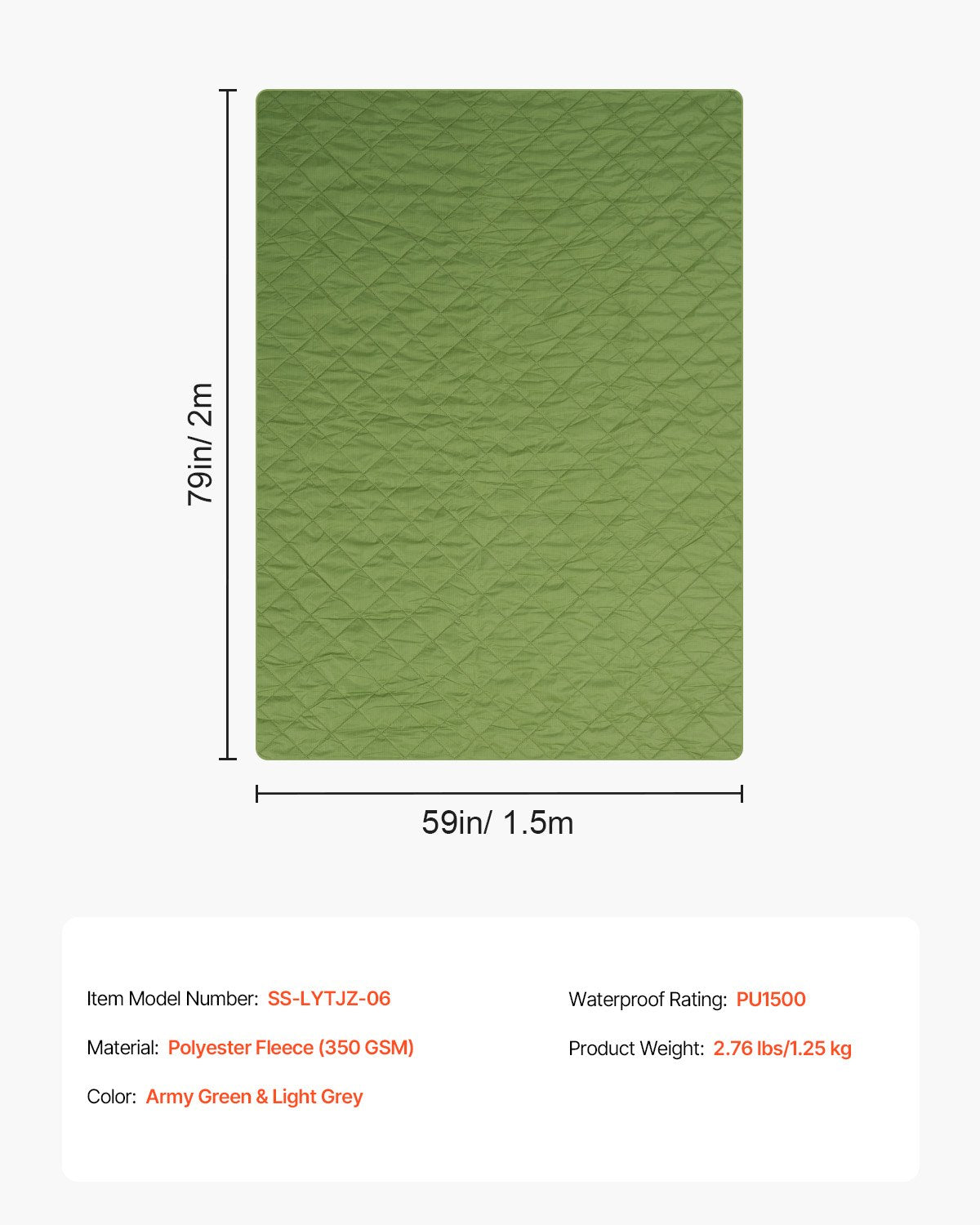 All-Weather Camping & Stadium Blanket - Large 82"x55" Waterproof, Windproof, Flame Retardant Fleece for Outdoor Events, Picnics & Travel