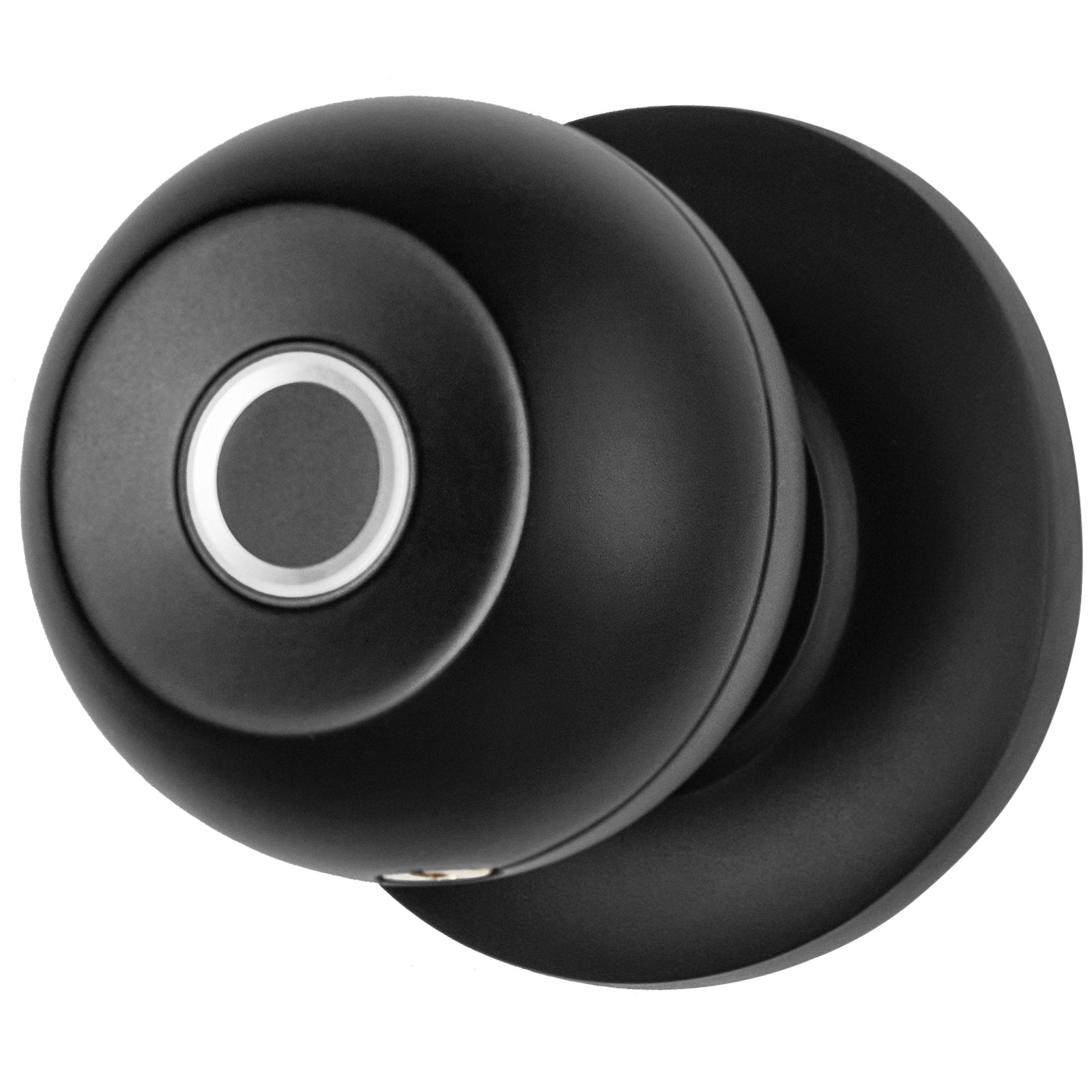 Smart Biometric Door Knob with Fingerprint, Bluetooth & App Control, Easy Install for Home, Office, Hotel - Secure Spherical Lock, Black