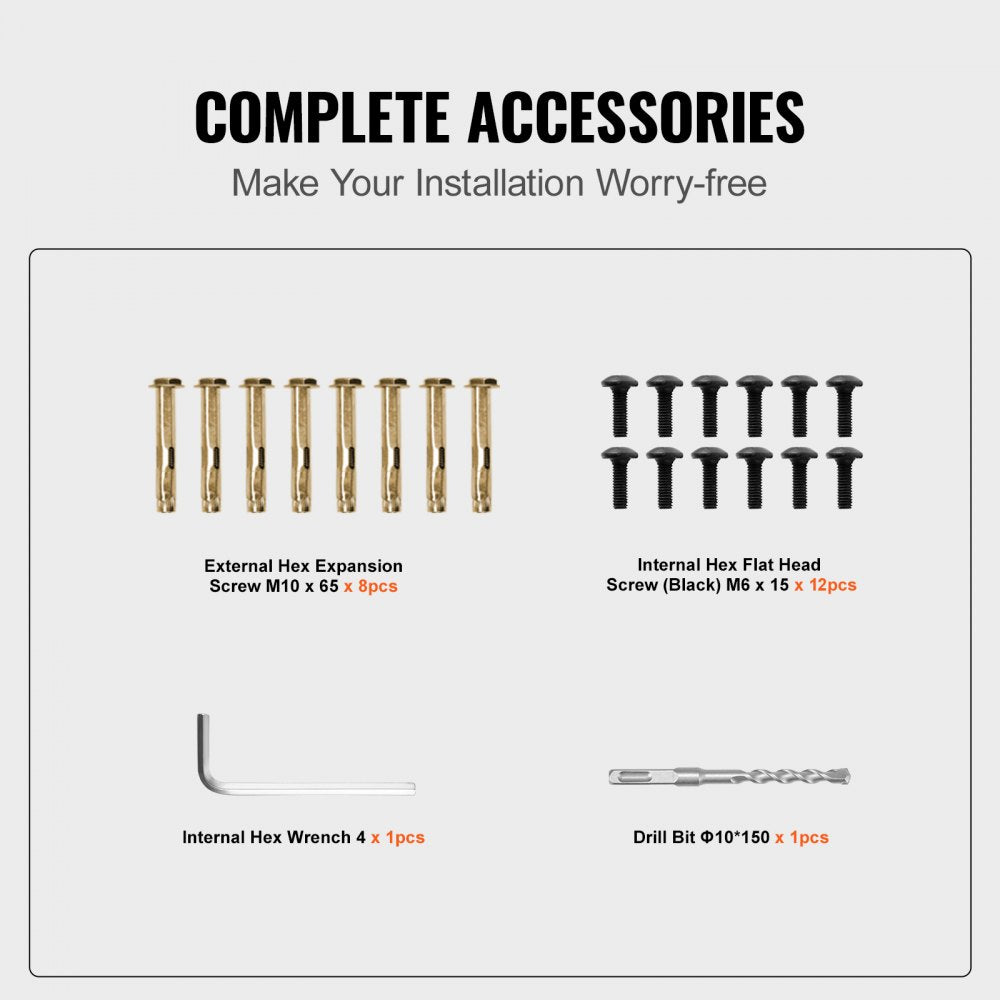 Durable Black Outdoor Handrail for 1 to 3 Steps - 48 x 35.5 Inches