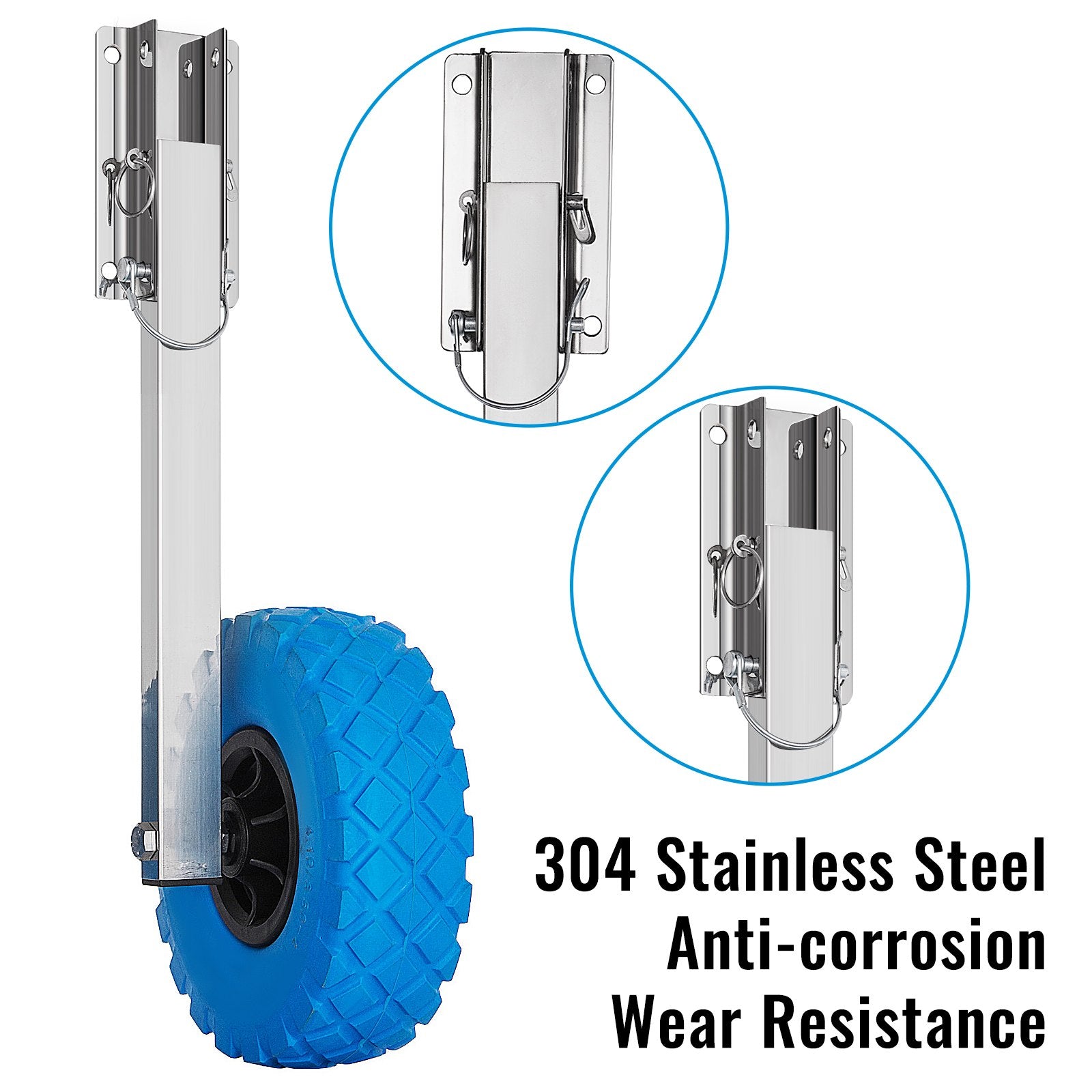 Stainless Steel Boat Transom Launching Wheels with Quick Release Pins - Durable Polyurethane Tires, 300 lbs Capacity, Easy Assembly