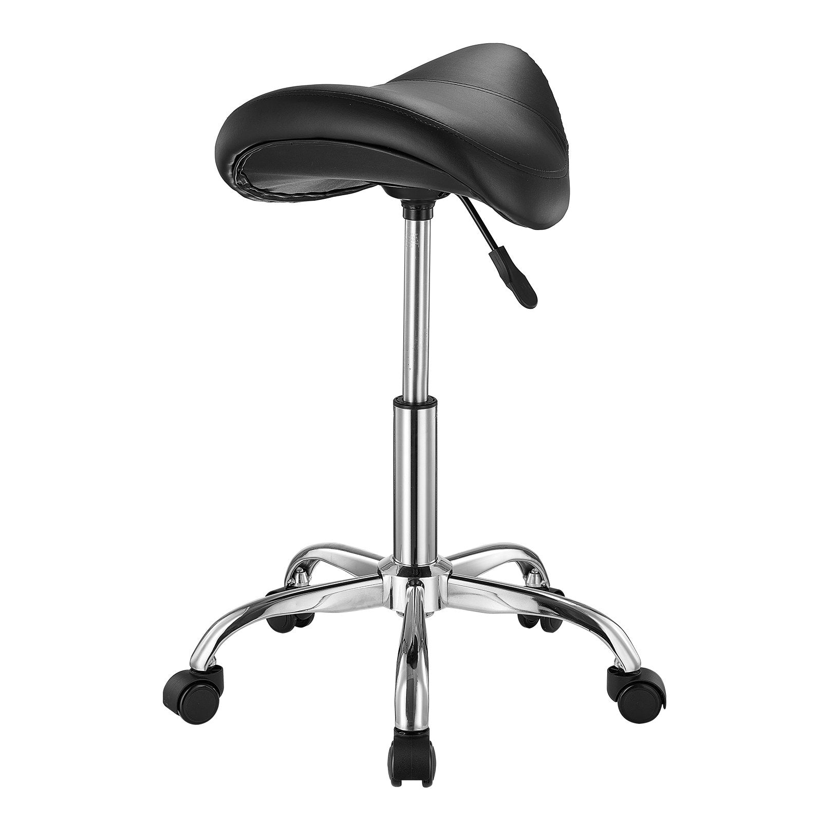 Ergonomic Saddle Stool with Wheels, 450 LBS Capacity, Adjustable PU Leather Swivel Chair for Salon, Spa, Massage, Clinic, Tattoo Use