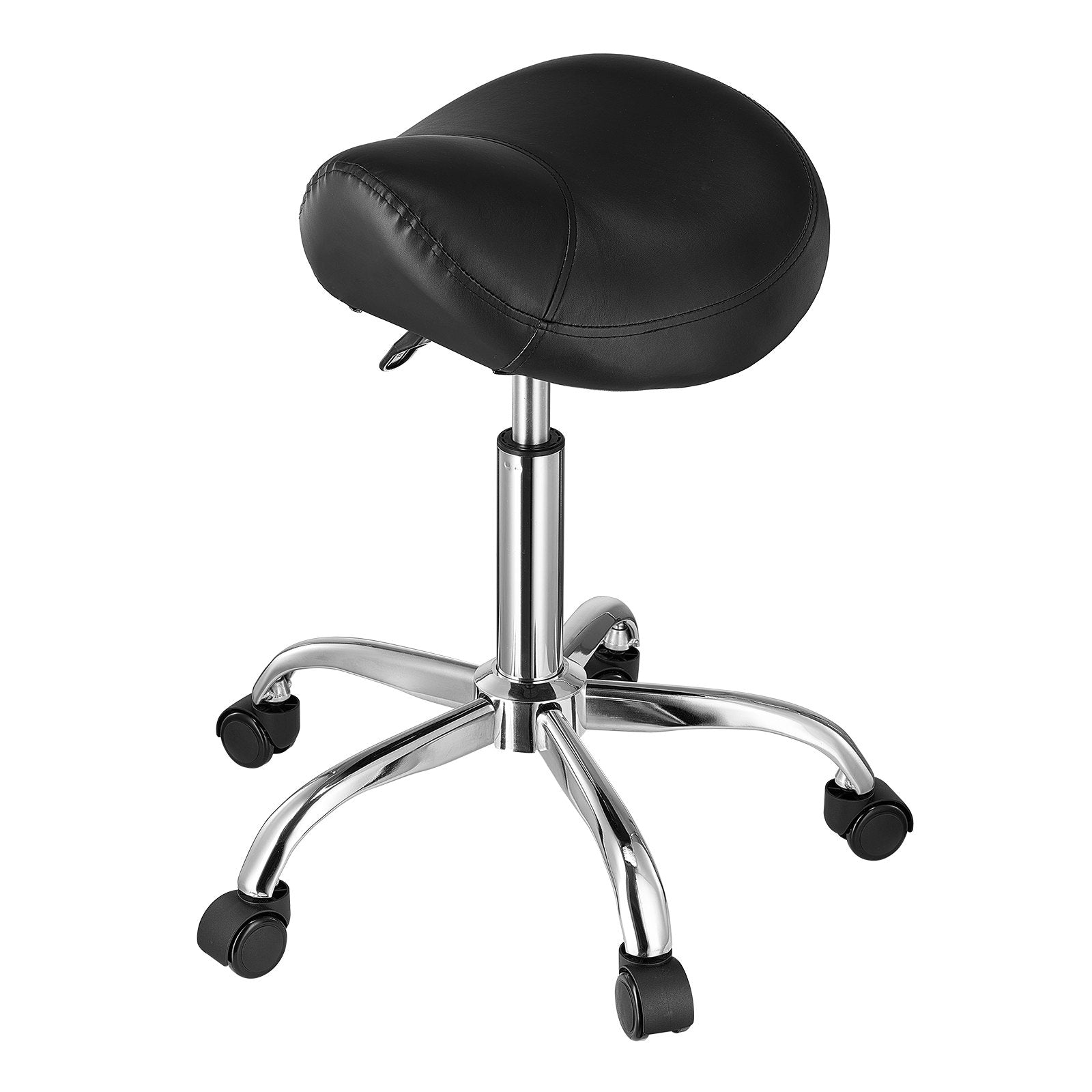 Ergonomic Saddle Stool with Wheels, 450 LBS Capacity, Adjustable PU Leather Swivel Chair for Salon, Spa, Massage, Clinic, Tattoo Use