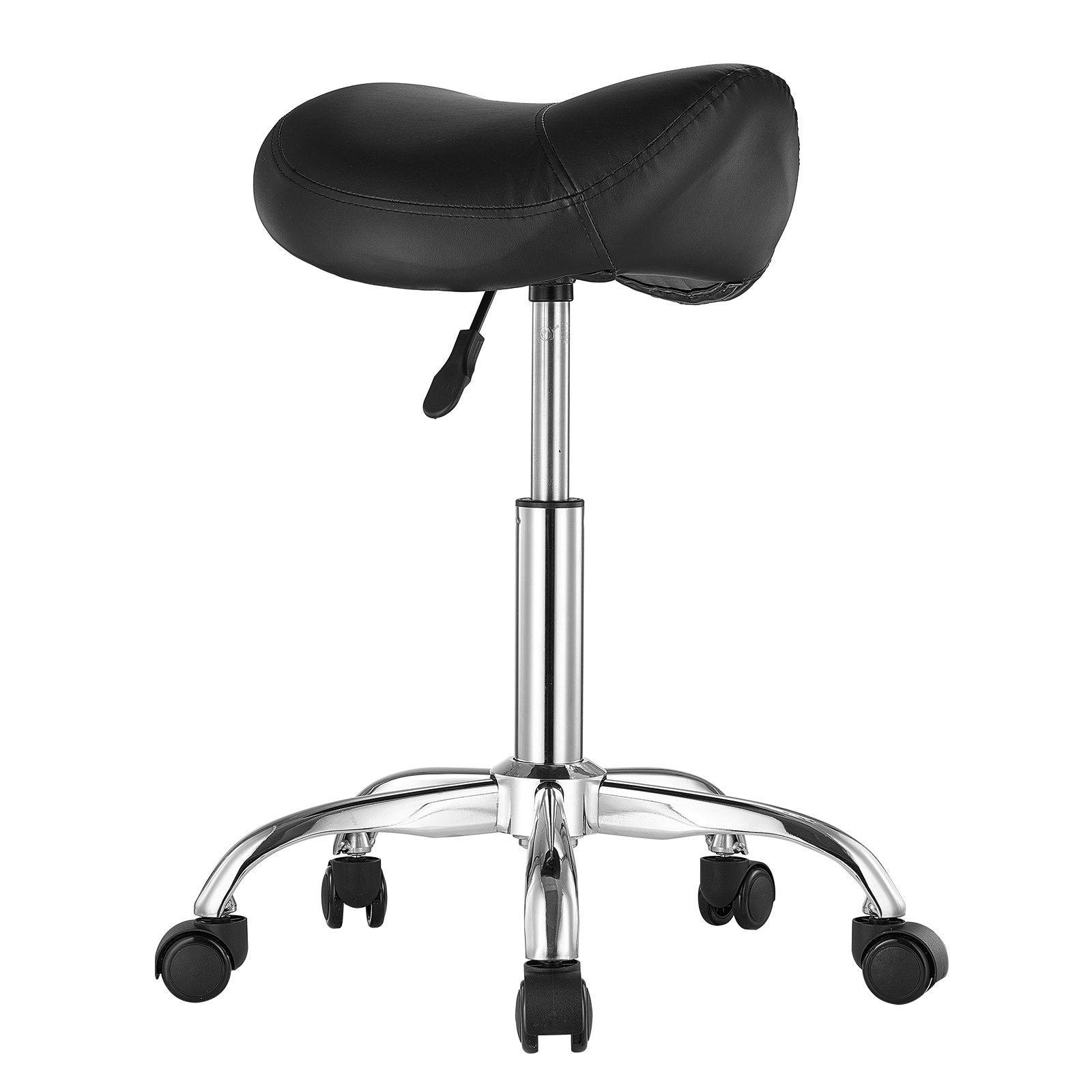 Ergonomic Saddle Stool with Wheels, 450 LBS Capacity, Adjustable PU Leather Swivel Chair for Salon, Spa, Massage, Clinic, Tattoo Use