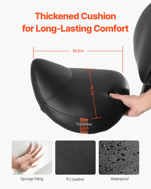 Ergonomic Saddle Stool with Backrest and Wheels, 450 LBS Capacity, Adjustable PU Leather Swivel Chair for Salon, Spa, Tattoo, Massage