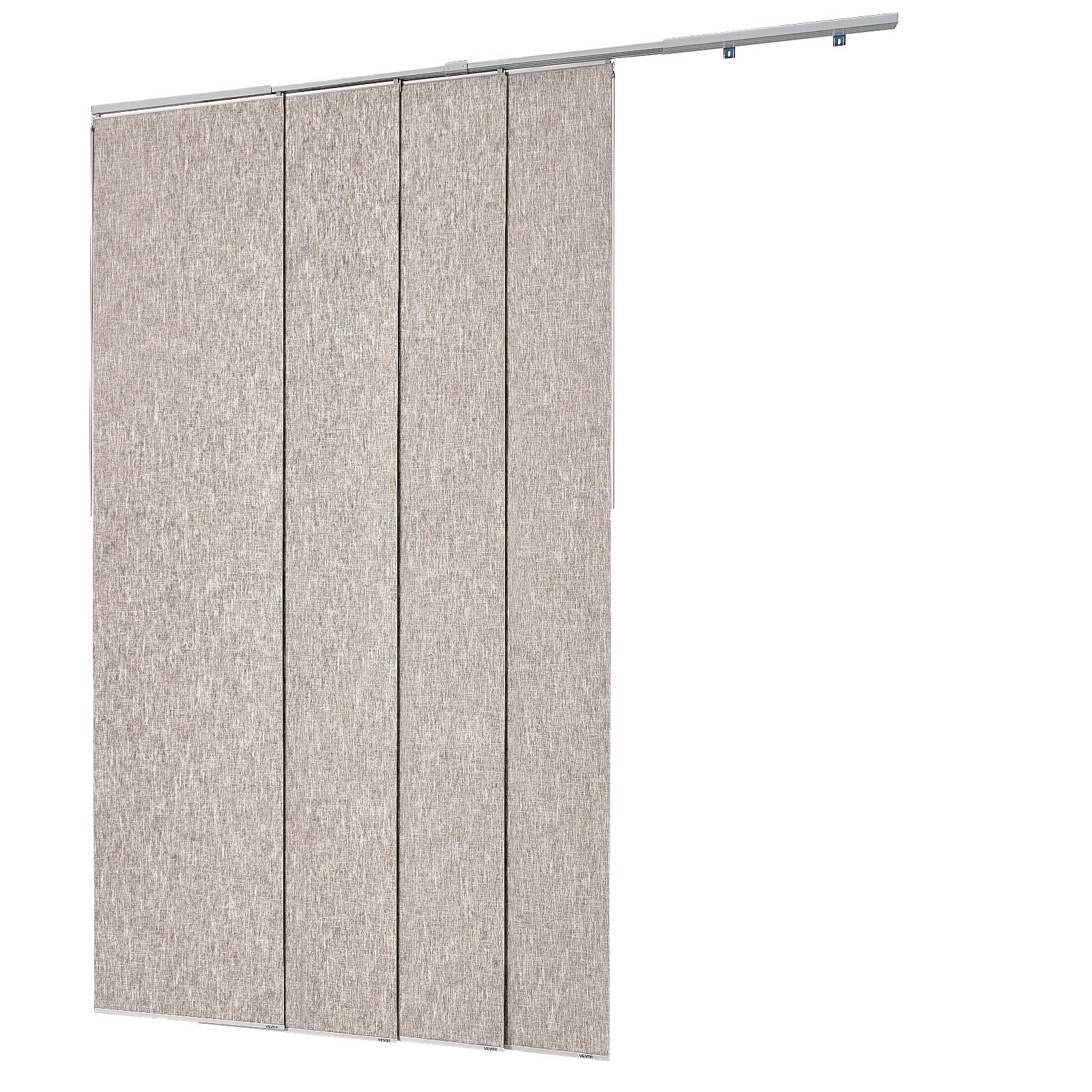 Brown Vertical Blackout Panel Track Blinds for Sliding & Patio Doors, Adjustable Width & Height, Room Divider, Full Light Block Curtains