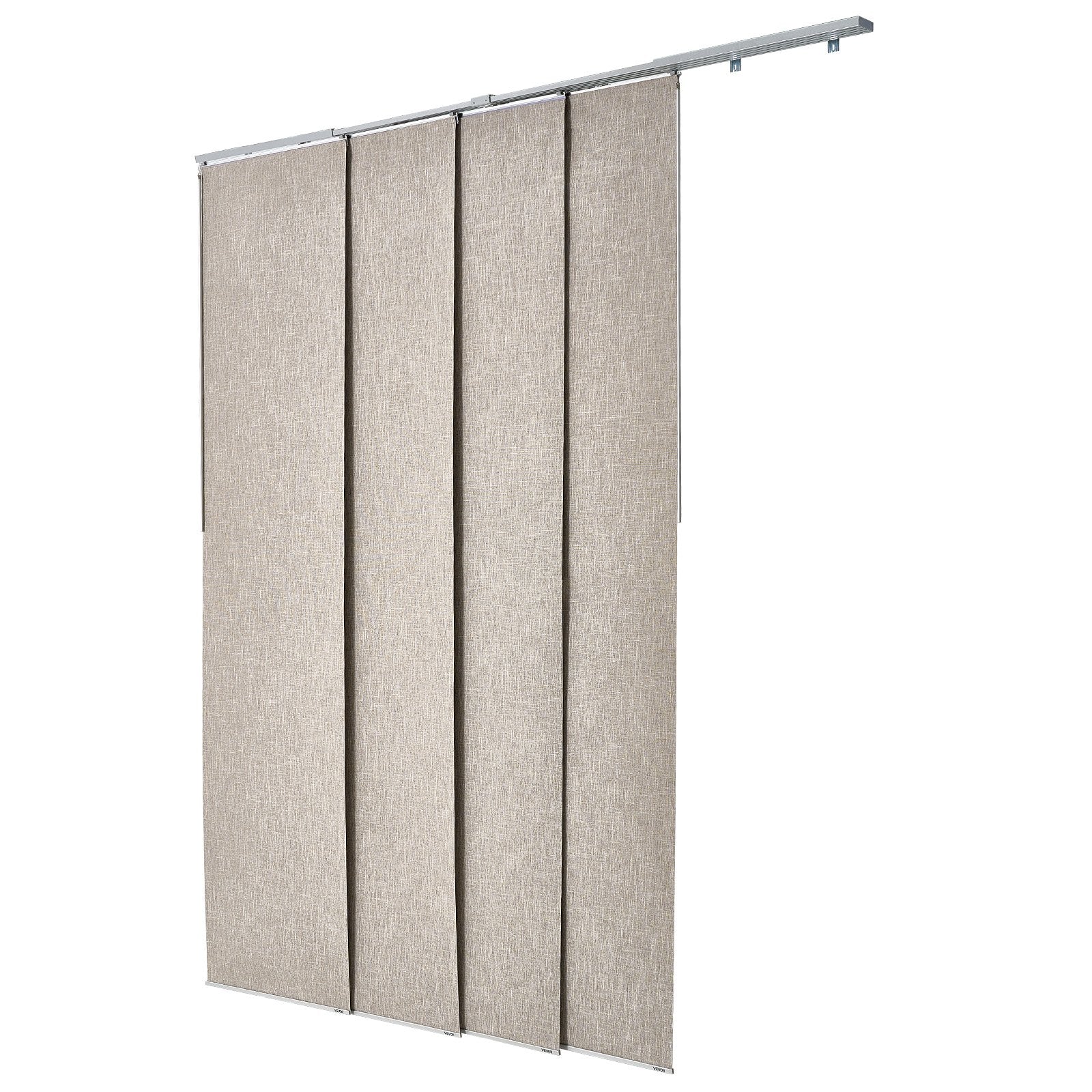 Brown Vertical Blackout Panel Track Blinds for Sliding & Patio Doors, Adjustable Width & Height, Room Divider, Full Light Block Curtains