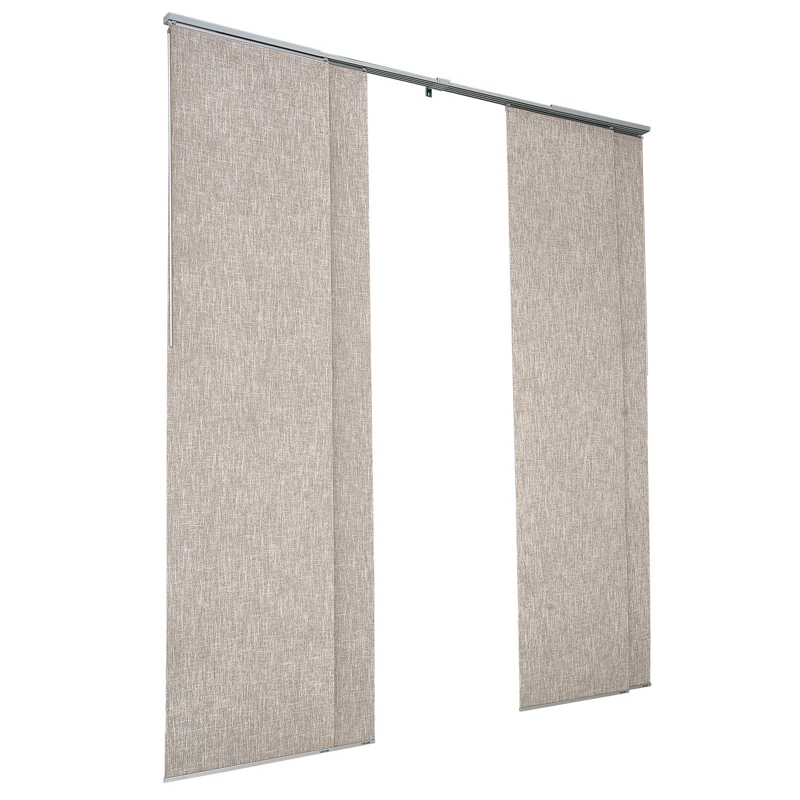 Brown Vertical Blackout Panel Track Blinds for Sliding & Patio Doors, Adjustable Width & Height, Room Divider, Full Light Block Curtains