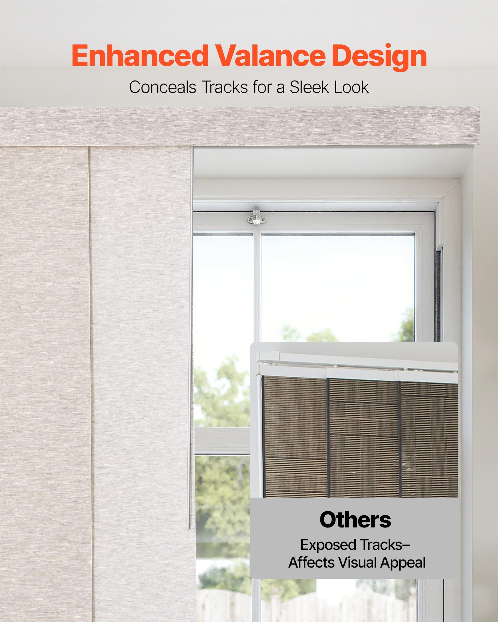 Adjustable Panel Track Blinds for Sliding and Patio Doors, Light Brown, Extendable and Trimmable Curtains for Room Divider, 45.8-86in Width, 96in Height