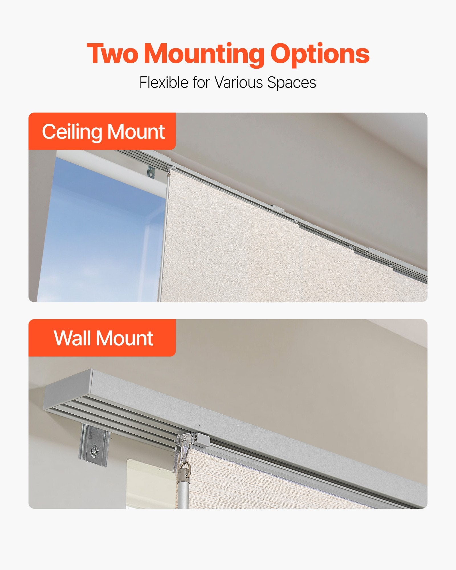 Adjustable Panel Track Blinds for Sliding and Patio Doors, Light Brown, Extendable and Trimmable Curtains for Room Divider, 45.8-86in Width, 96in Height
