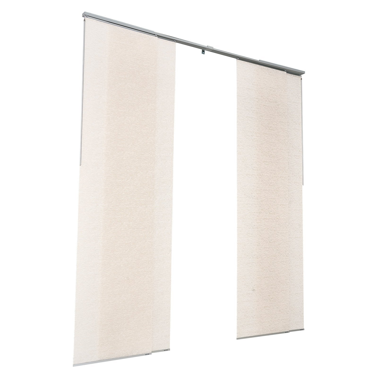 Adjustable Panel Track Blinds for Sliding and Patio Doors, Light Brown, Extendable and Trimmable Curtains for Room Divider, 45.8-86in Width, 96in Height