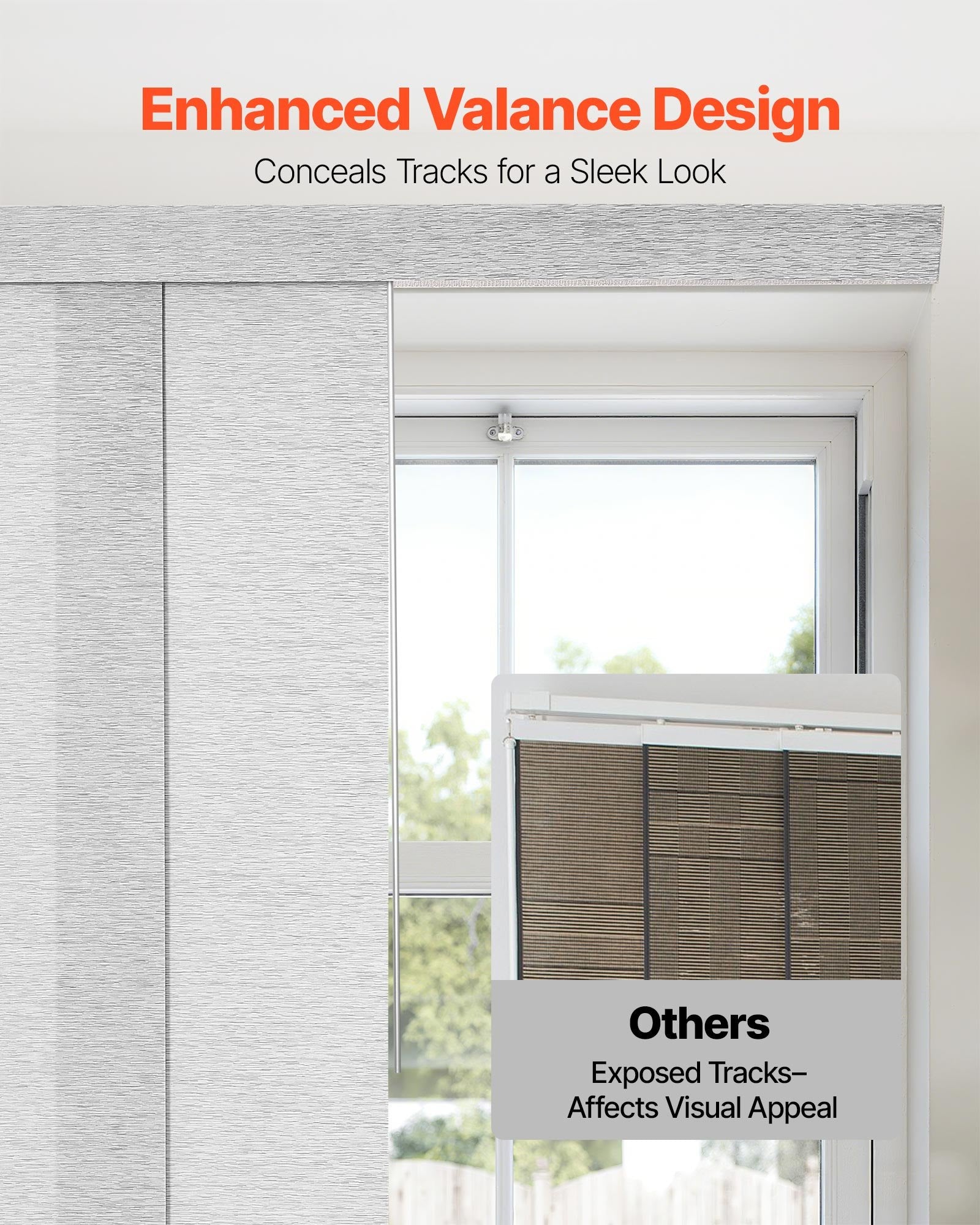 Gray Panel Track Blinds for Sliding Doors & Patio - Adjustable, Trimmable Curtains for Windows & Room Dividers, 86" Wide, 96" High