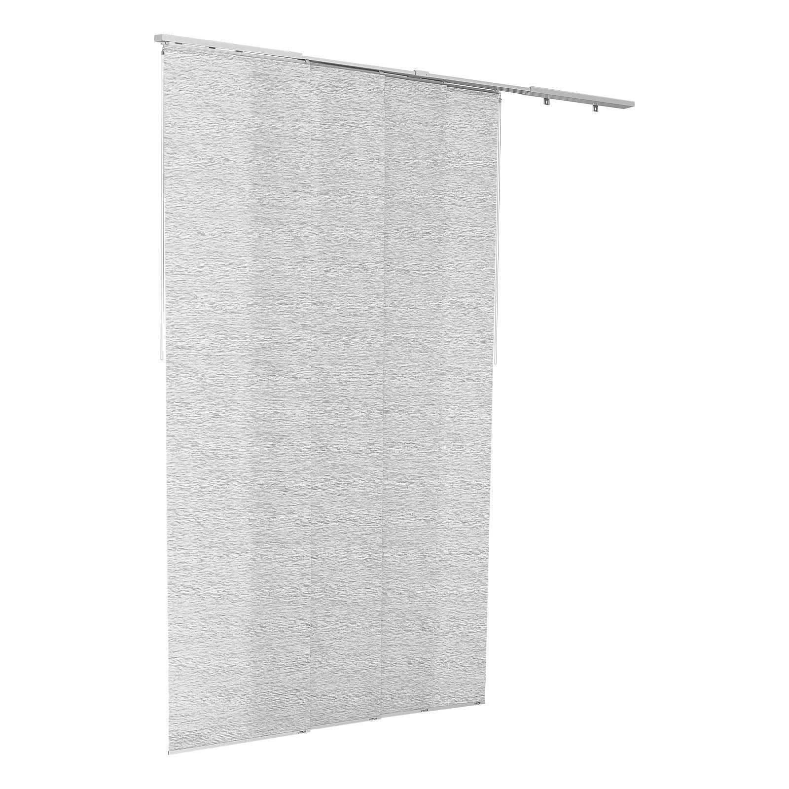 Gray Panel Track Blinds for Sliding Doors & Patio - Adjustable, Trimmable Curtains for Windows & Room Dividers, 86" Wide, 96" High