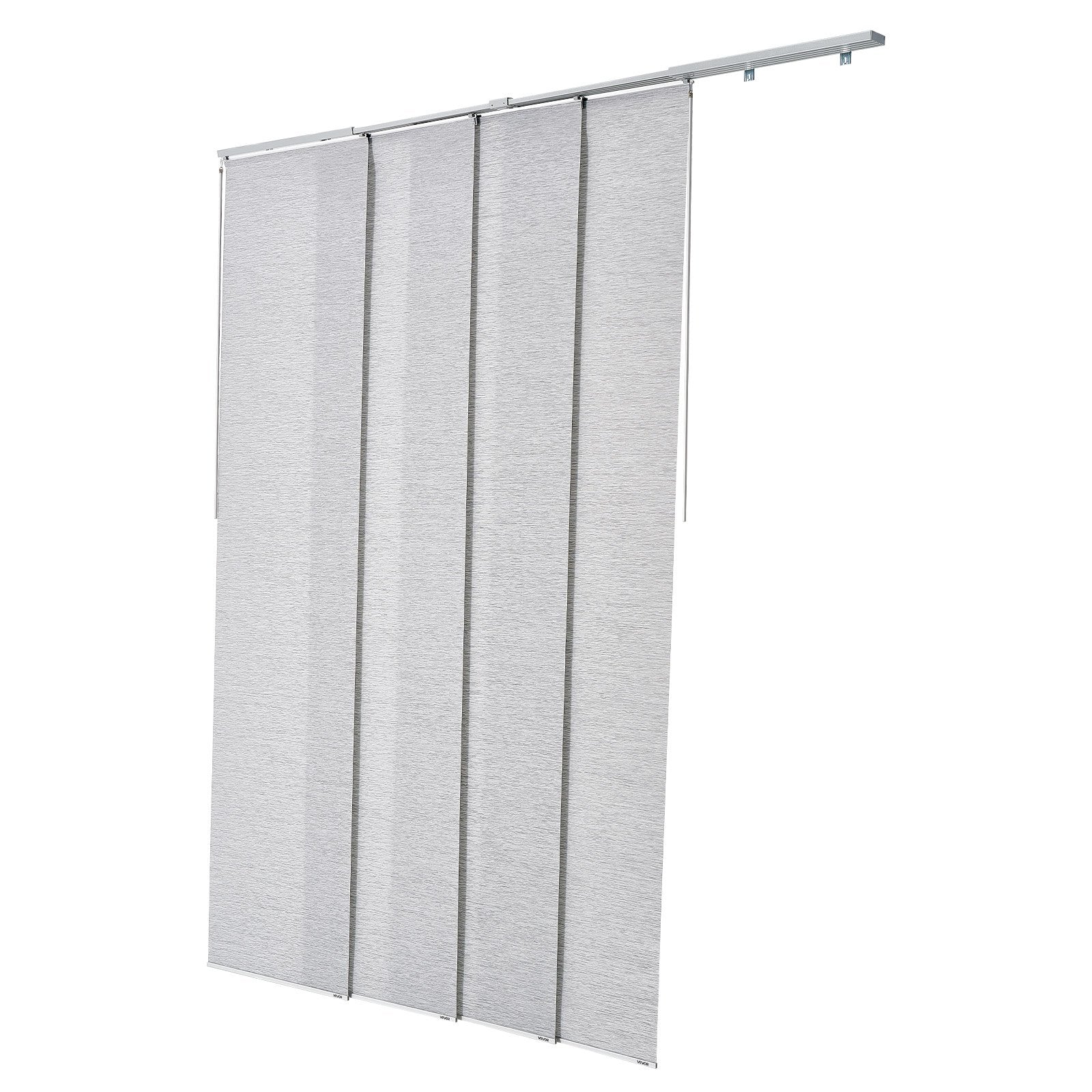 Gray Panel Track Blinds for Sliding Doors & Patio - Adjustable, Trimmable Curtains for Windows & Room Dividers, 86" Wide, 96" High