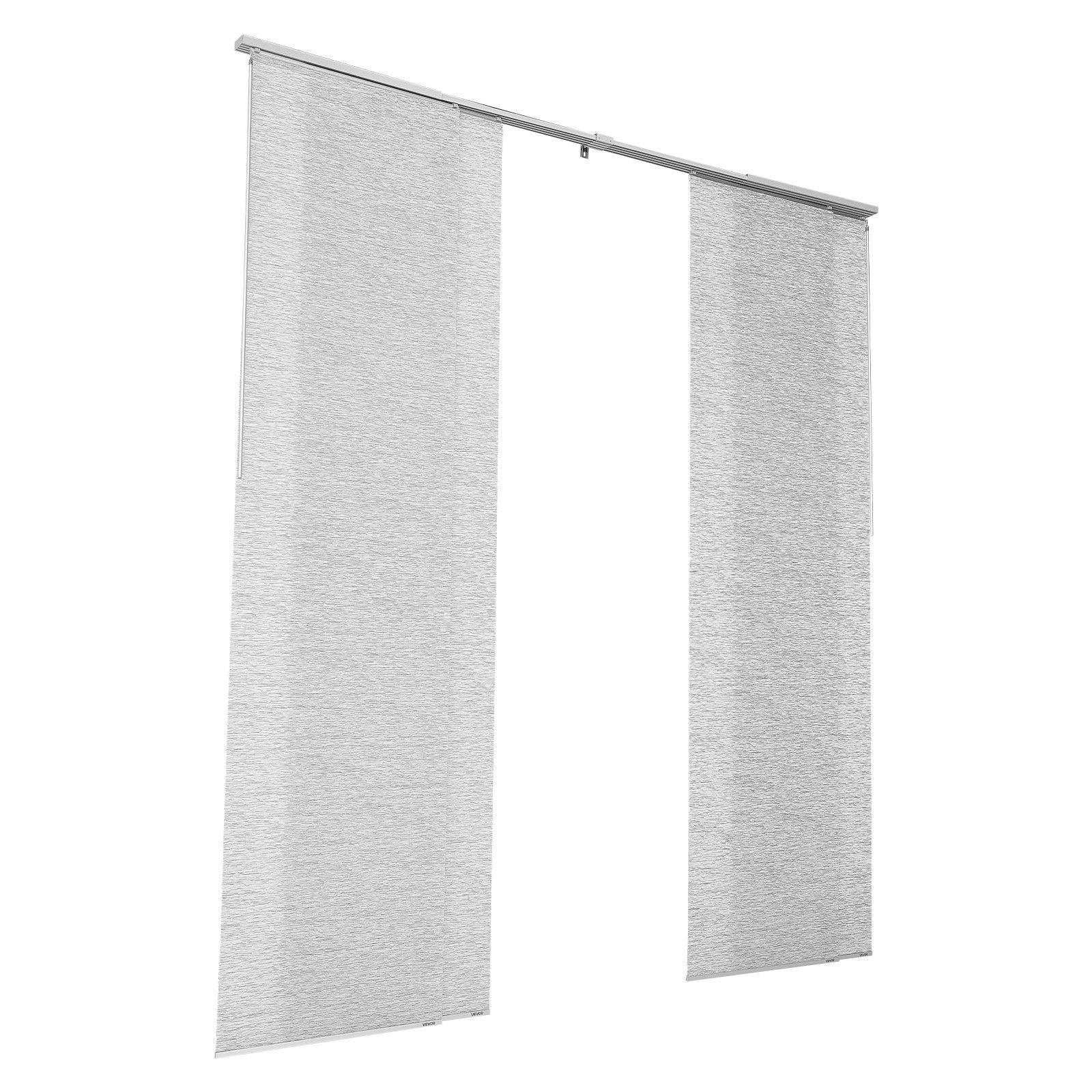 Gray Panel Track Blinds for Sliding Doors & Patio - Adjustable, Trimmable Curtains for Windows & Room Dividers, 86" Wide, 96" High
