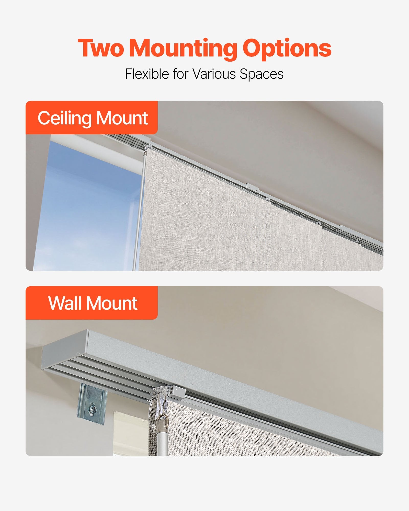 Adjustable Panel Track Blinds, Blackout Curtains for Sliding and Patio Doors, 45.8-86 in Wide, 96 in Tall, Light Gray, Room Divider