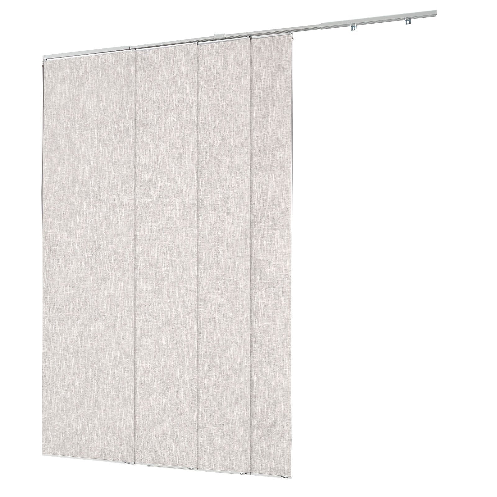 Adjustable Panel Track Blinds, Blackout Curtains for Sliding and Patio Doors, 45.8-86 in Wide, 96 in Tall, Light Gray, Room Divider