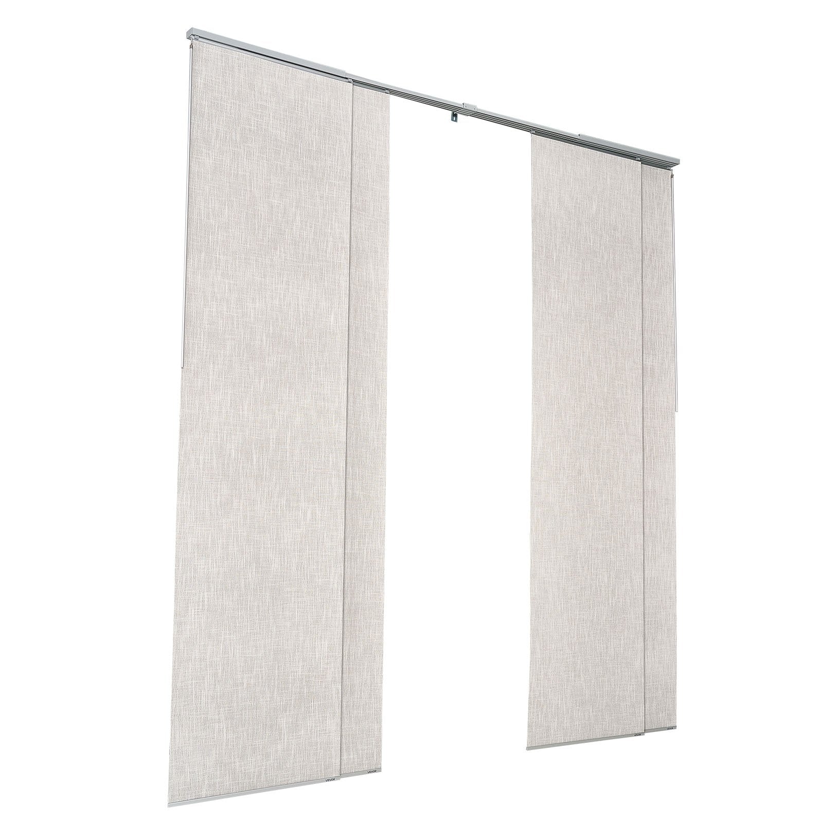 Adjustable Panel Track Blinds, Blackout Curtains for Sliding and Patio Doors, 45.8-86 in Wide, 96 in Tall, Light Gray, Room Divider