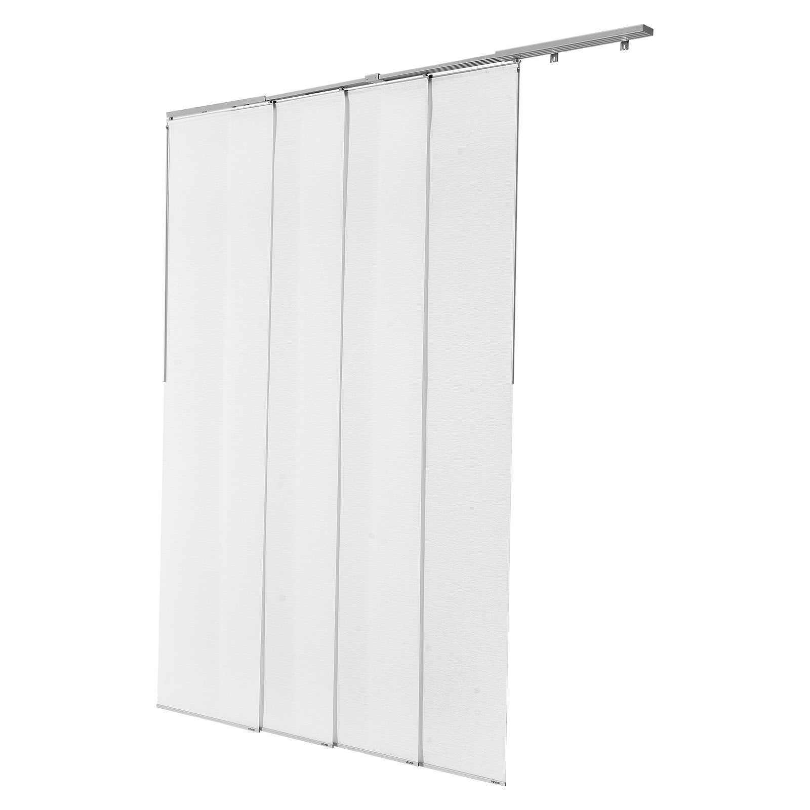 Versatile Panel Track Blinds for Sliding & Patio Doors, Adjustable Vertical Curtains, Trimmable Panels, Room Divider, Semi-Transparent, White