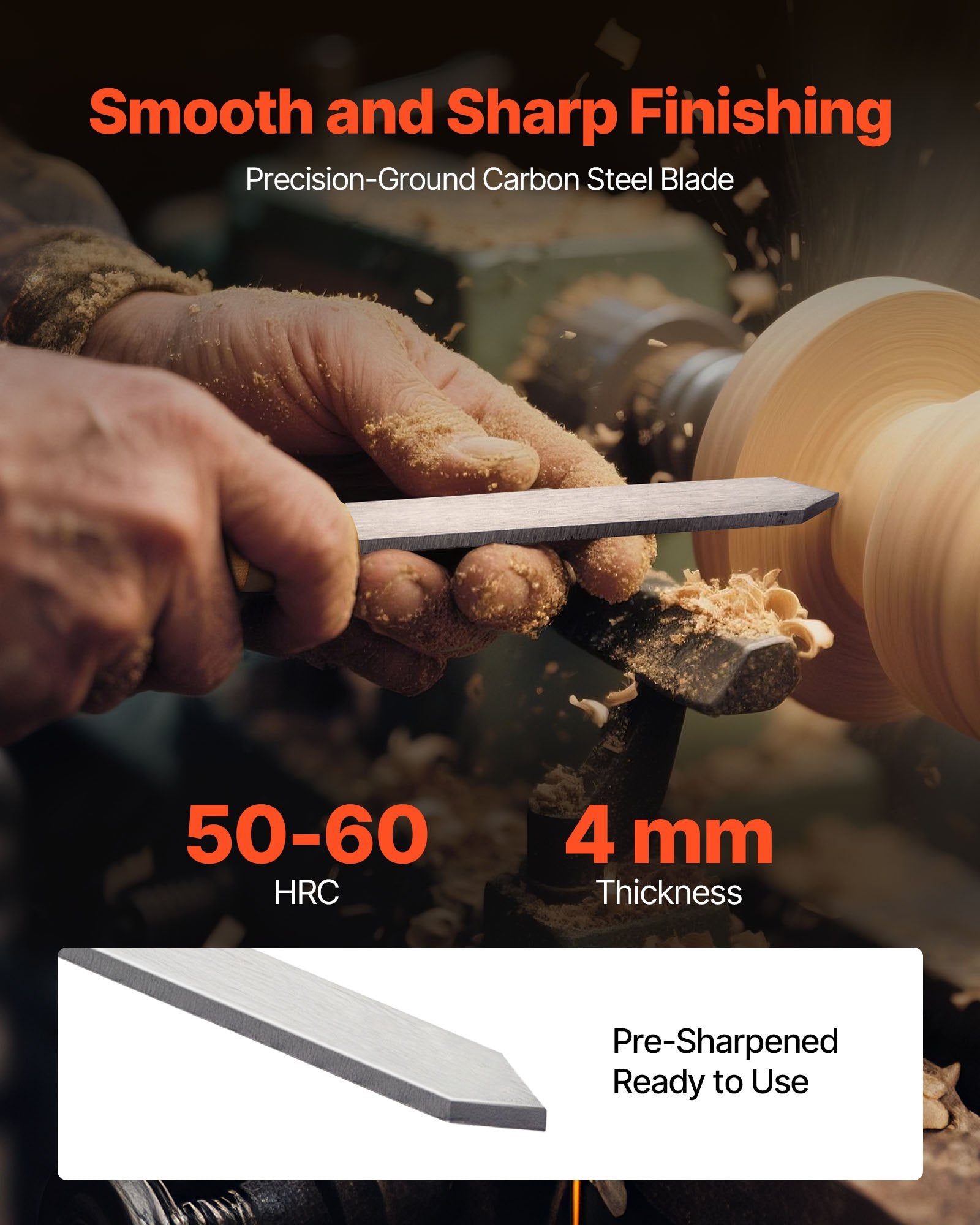8-Piece Wood Lathe Turning Chisel Set with Carbon Steel Blades, Includes Skew, Spear, Gouge Tools in Oxford Bag, Ideal for Beginners & Professionals