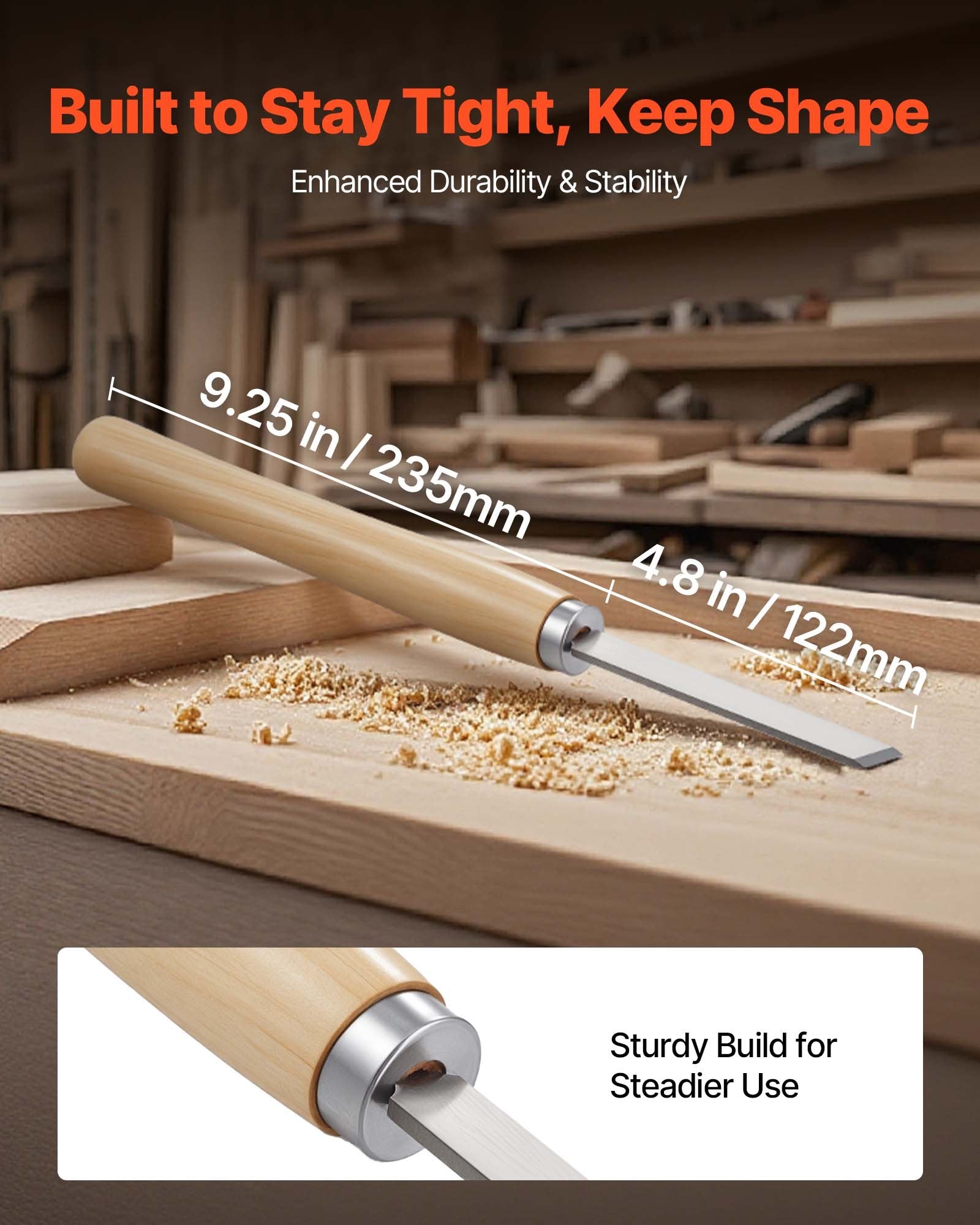 8-Piece Wood Lathe Turning Chisel Set with Carbon Steel Blades, Includes Skew, Spear, Gouge Tools in Oxford Bag, Ideal for Beginners & Professionals