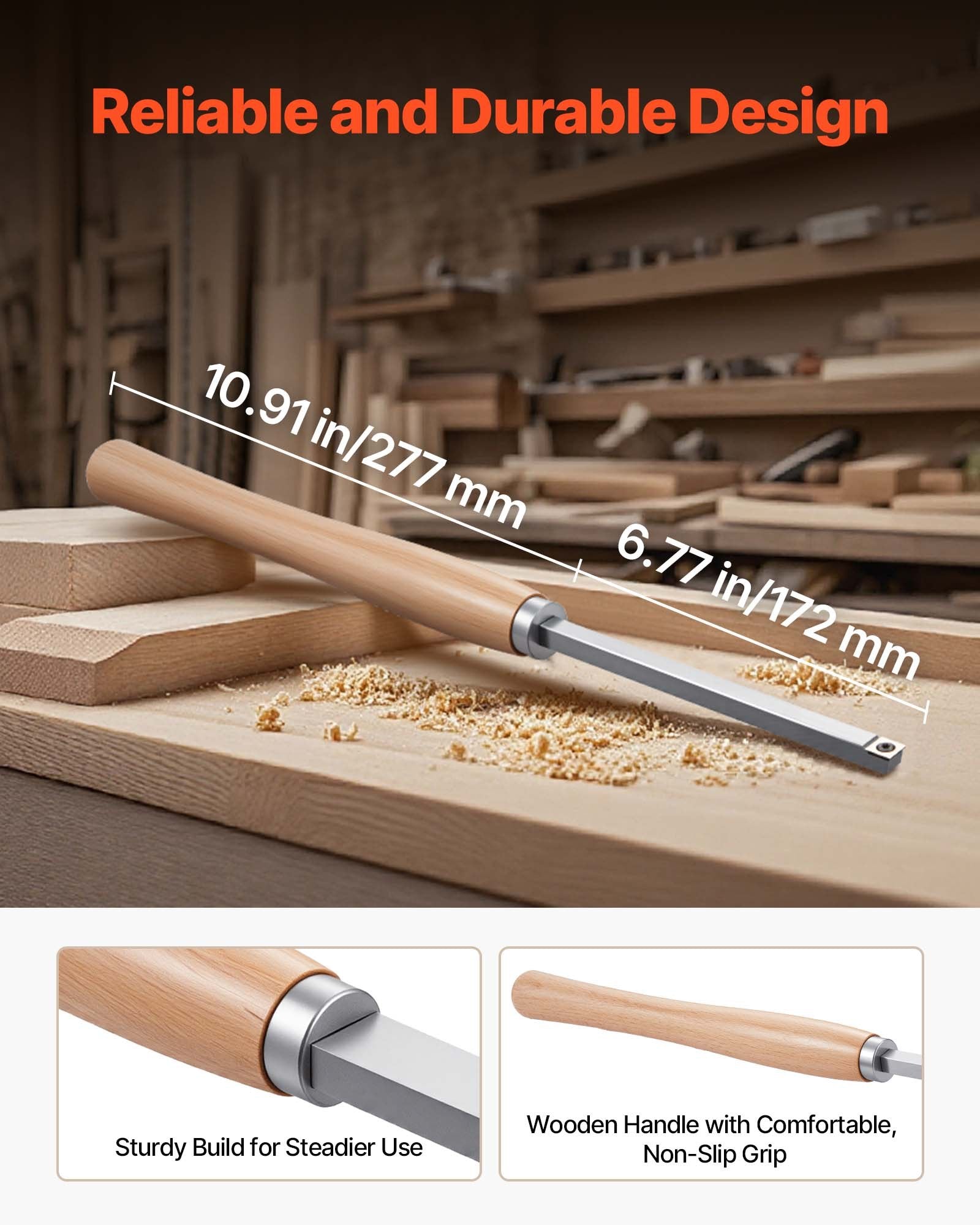 6PCS Wood Lathe Turning Tool Set with Carbide Inserts - Roughing, Finishing, Detailing for Beginners, Hobbyists, and Professionals in Convenient Wooden Box