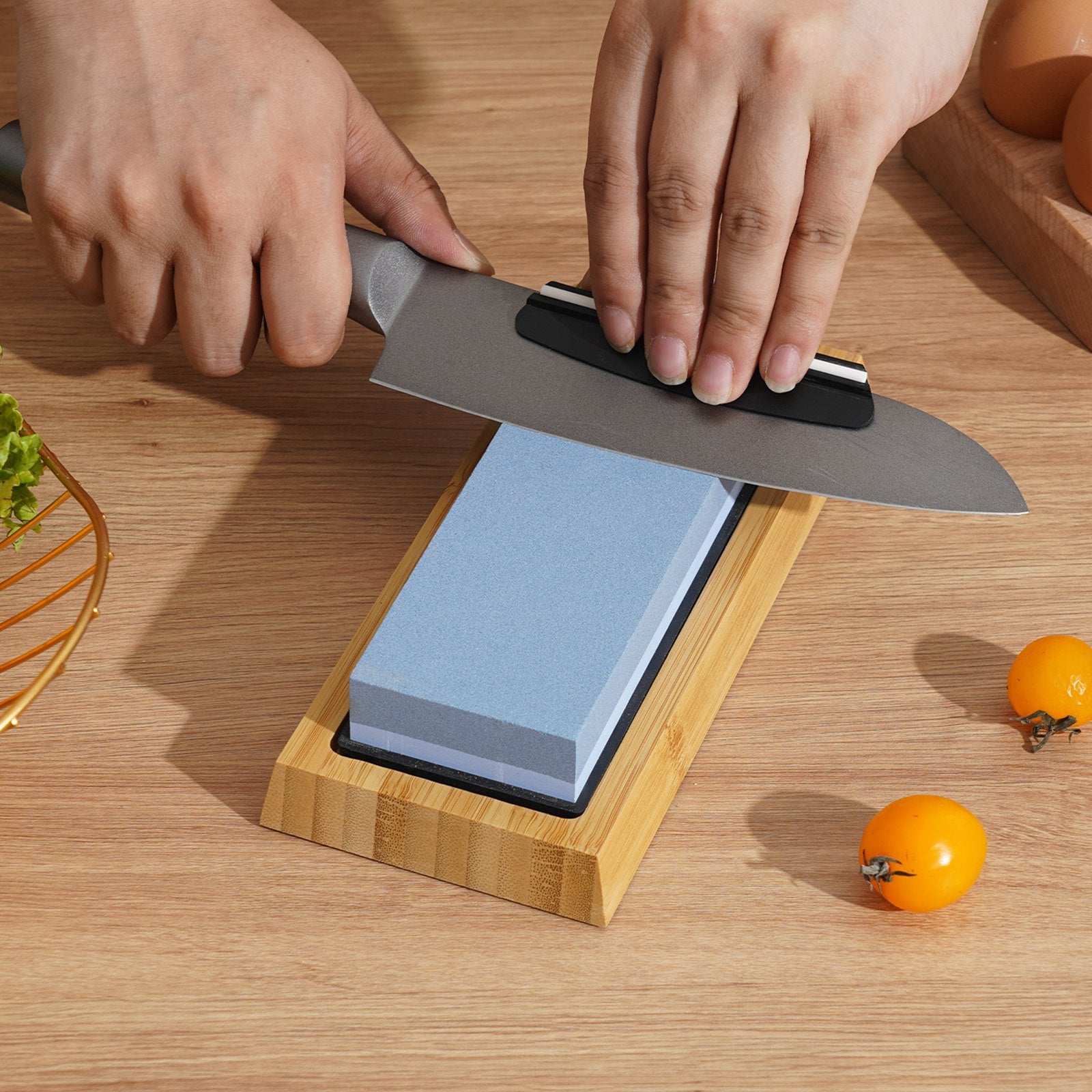 Comprehensive Whetstone Knife Sharpening Kit: Dual-Sided Grits, Non-Slip Bases, Angle Guide, Flattening Stone for Knives & Scissors