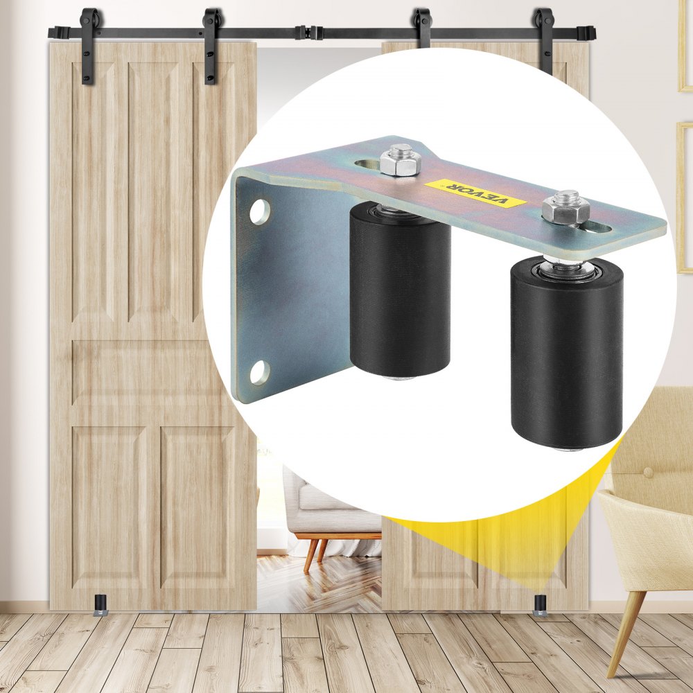 Durable Black Nylon 3" L Bracket Guide Rollers for Sliding Gates