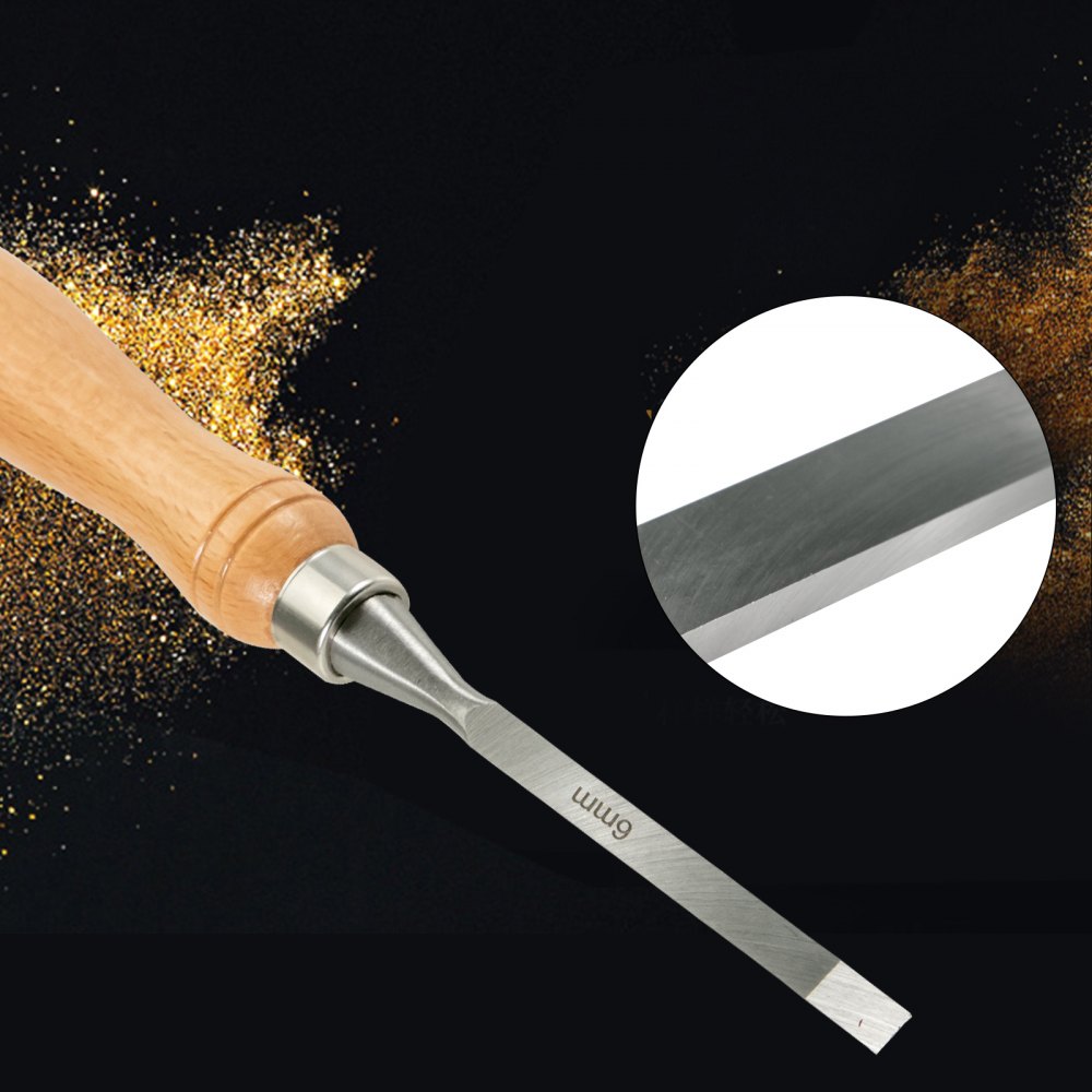 VEVOR Woodworking 12pcs Lathe Chisel，Wood Carving Hand Chisel 3-3/4Inch Blade Length, Wood Turning Tools with Wooden Storage Case, for Wood Carving Root Carving Furniture Carving Lathes