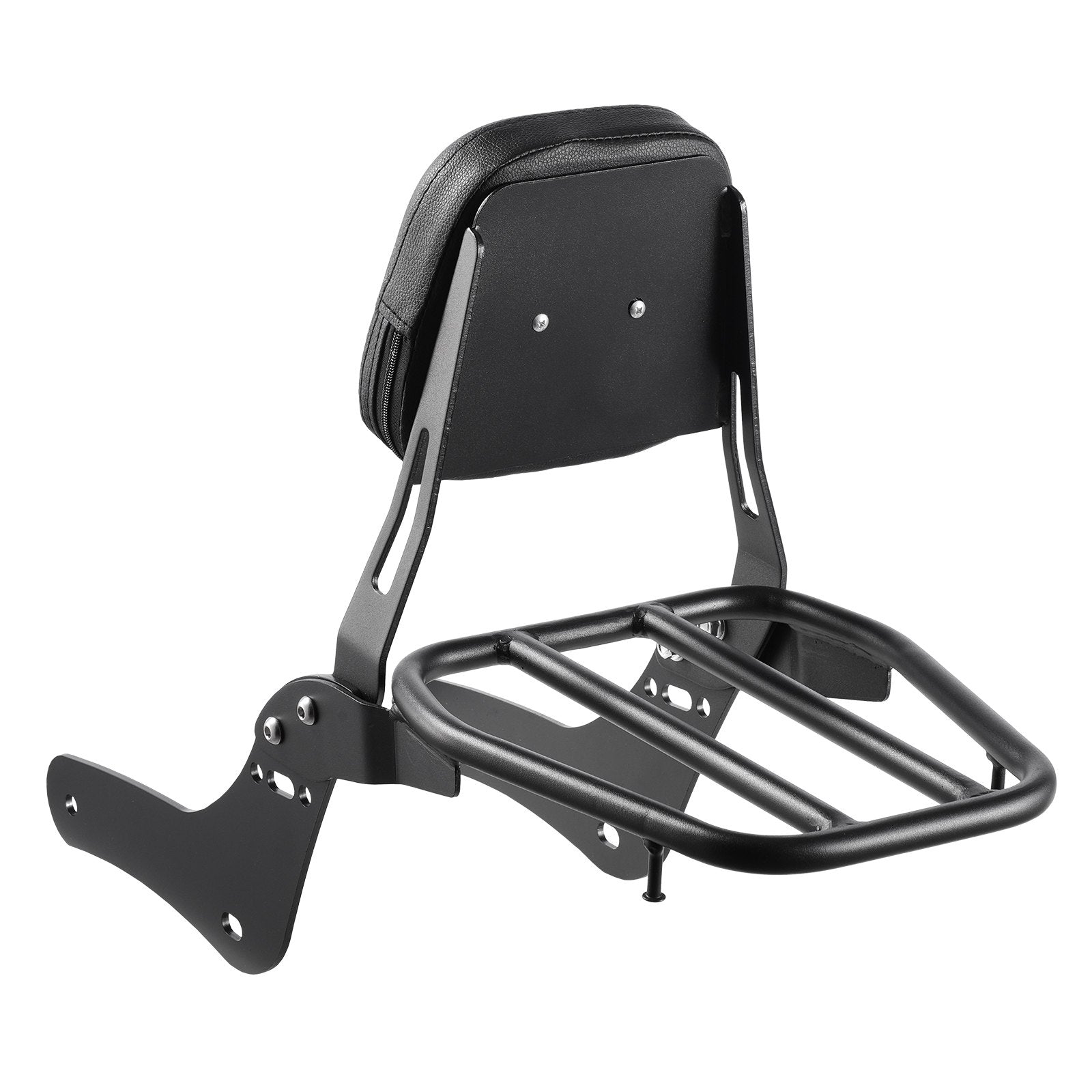 Detachable 18" Motorcycle Backrest Sissy Bar & Luggage Rack for Honda Rebel CMX 1100 2021-2022 - Leather Pad, Metal Frame, Travel Comfort