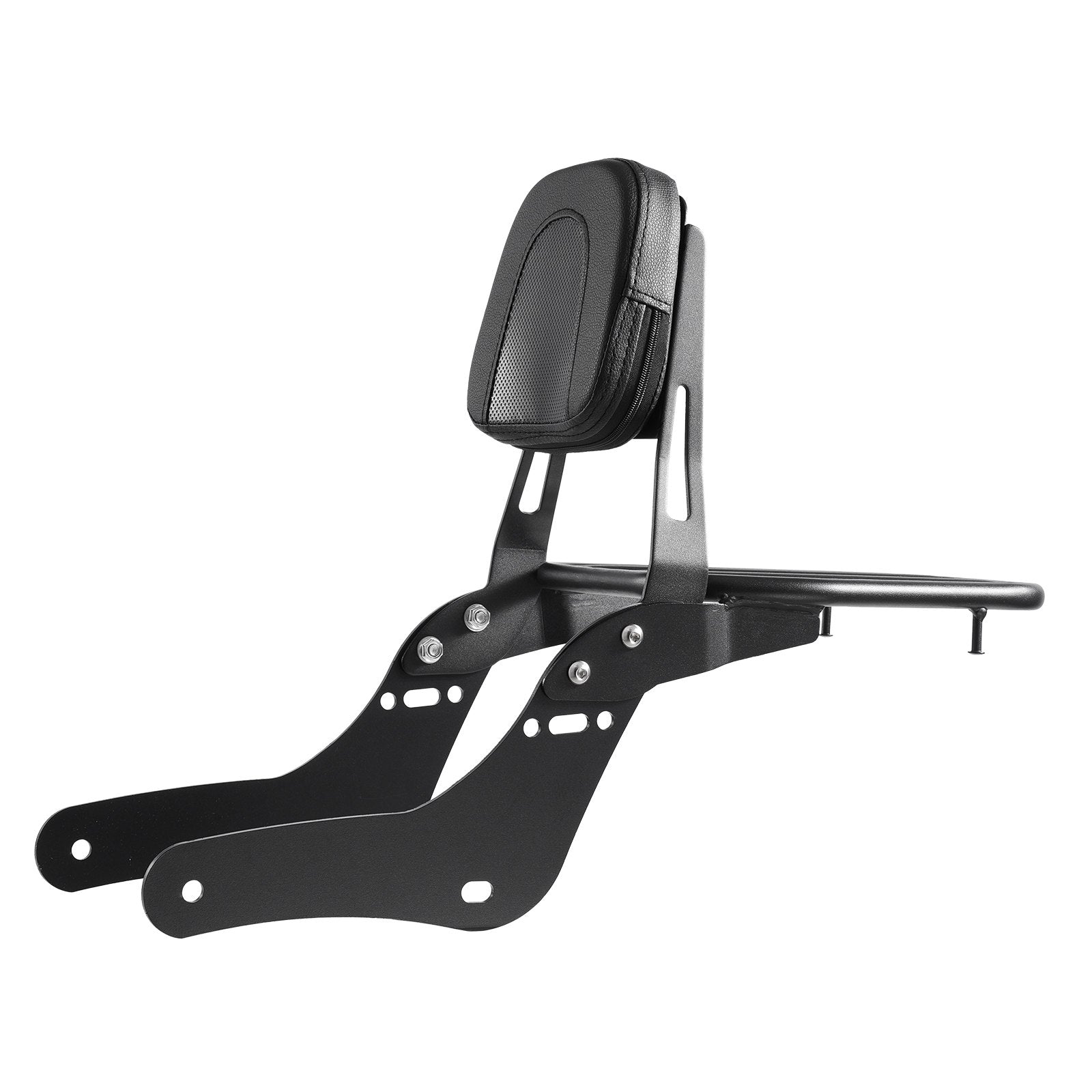 Detachable 18" Motorcycle Backrest Sissy Bar & Luggage Rack for Honda Rebel CMX 1100 2021-2022 - Leather Pad, Metal Frame, Travel Comfort
