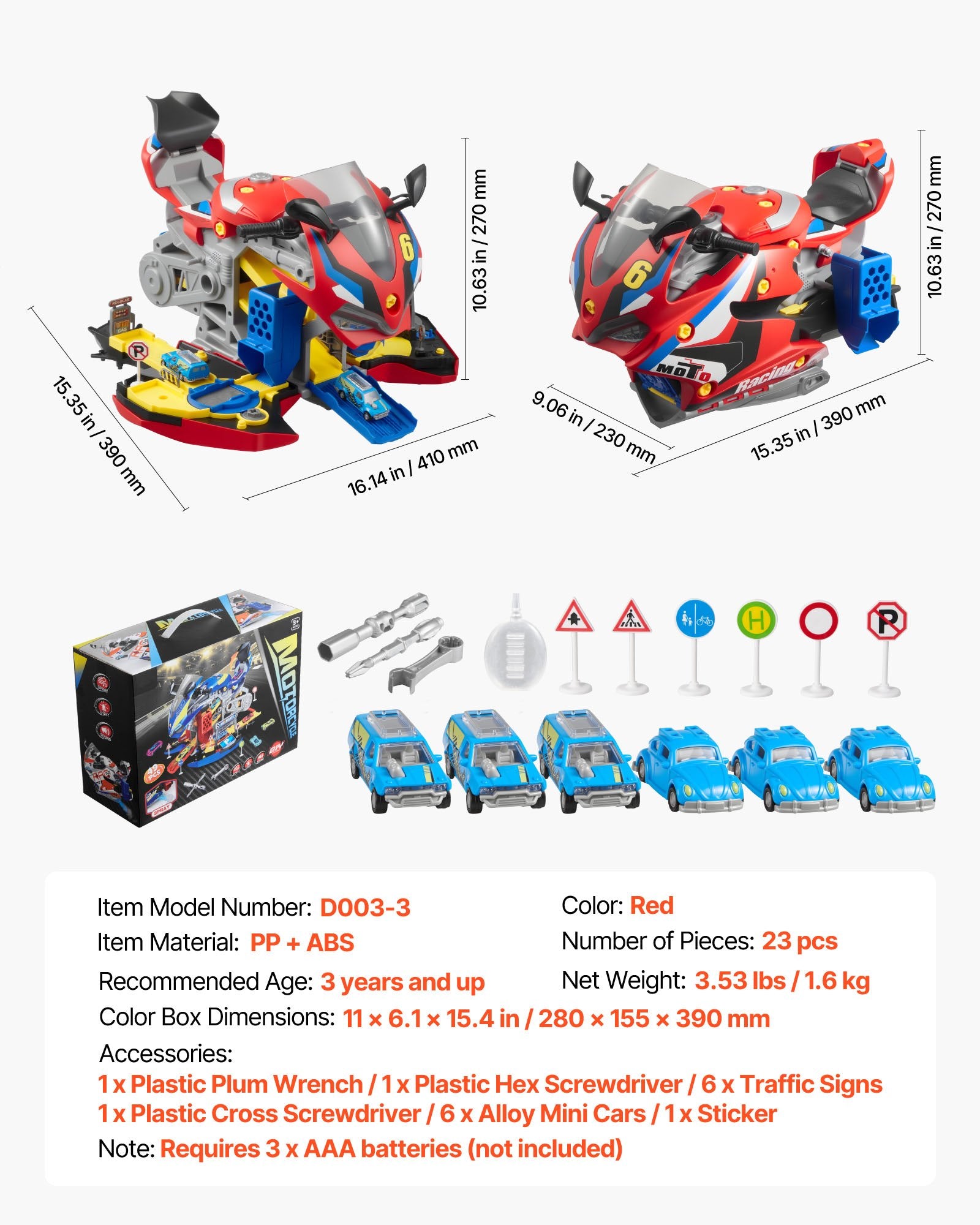 25-Piece Motorcycle Engine Toy for Kids - Interactive Mechanic Workshop Set with Removable Parts, Lights, Sounds, Simulated Racing Fun, Ages 3+