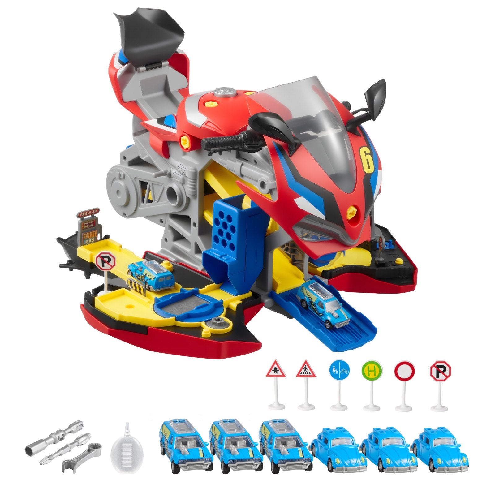 25-Piece Motorcycle Engine Toy for Kids - Interactive Mechanic Workshop Set with Removable Parts, Lights, Sounds, Simulated Racing Fun, Ages 3+