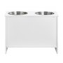 Modern Pet Feeding Station with Elevated Stainless Steel Bowls, Dog Food and Toy Storage Cabinet, Durable and Waterproof Organizer for Flexible Use