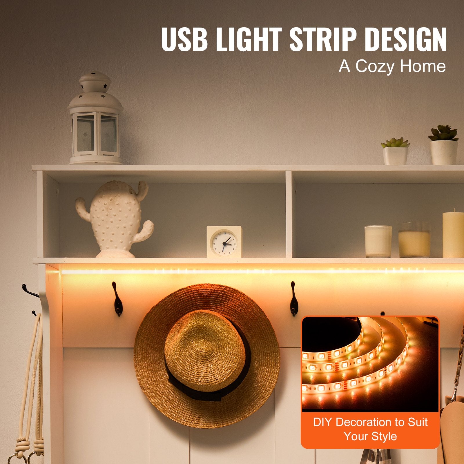 LED Hall Tree Bench with Adjustable Shelves, 7 Hooks, and Shoe Storage - Stylish and Durable Entryway Solution for Mudroom or Hallway