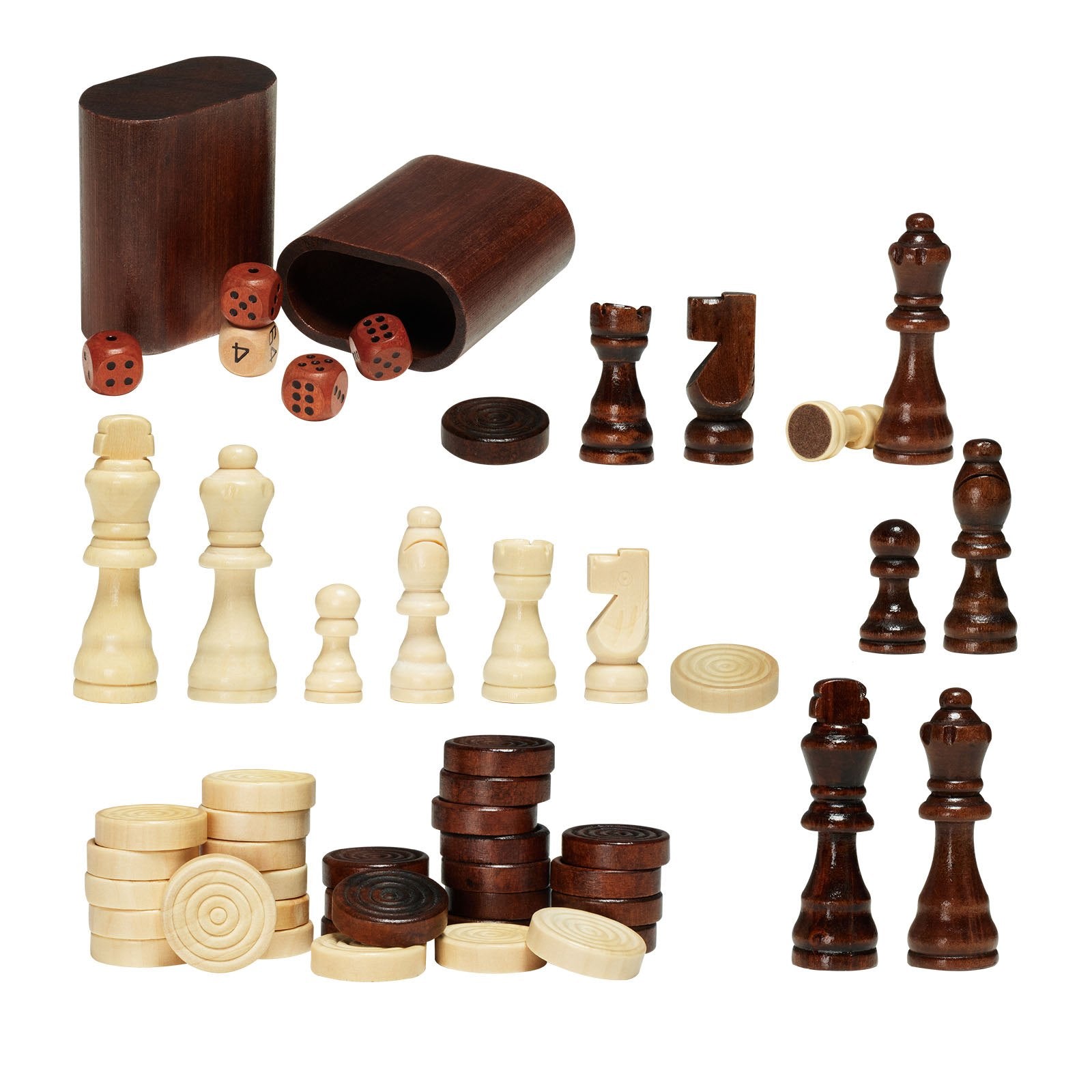 18" Premium 3-in-1 Wooden Game Table Set: Chess, Checkers, Backgammon - Deluxe Family Board Game Furniture, Gift & Collectible